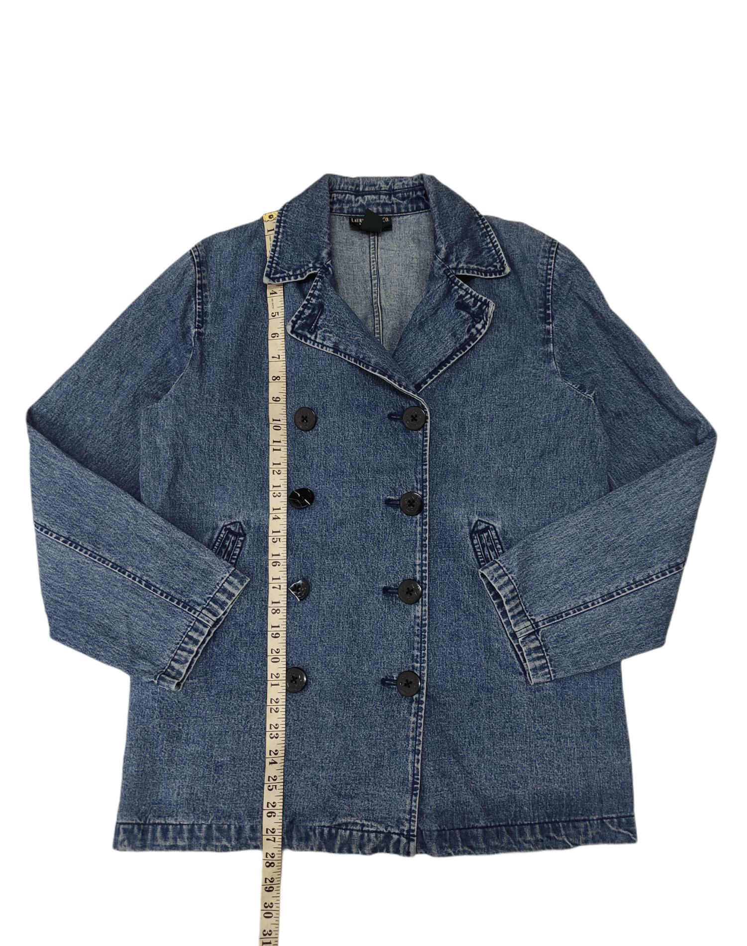 Lauren Ralph Lauren × Polo Ralph Lauren × Vintage vintage Ralph Lauren Double Breasted Denim Peacoat Size US S / EU 44-46 / 1 - 10 Thumbnail