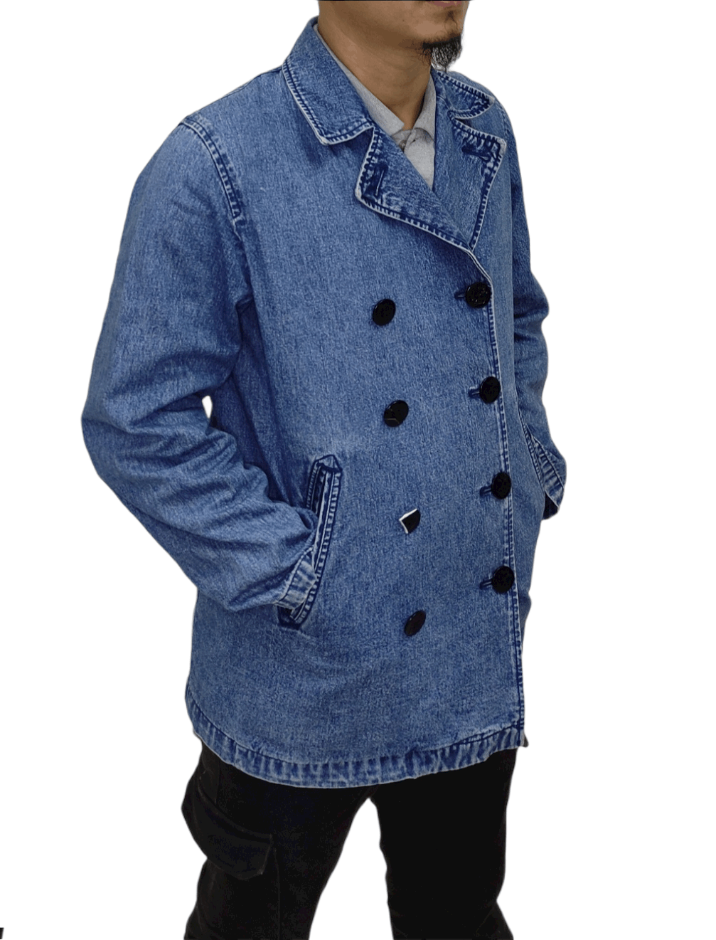 Lauren Ralph Lauren × Polo Ralph Lauren × Vintage vintage Ralph Lauren Double Breasted Denim Peacoat Size US S / EU 44-46 / 1 - 5 Thumbnail