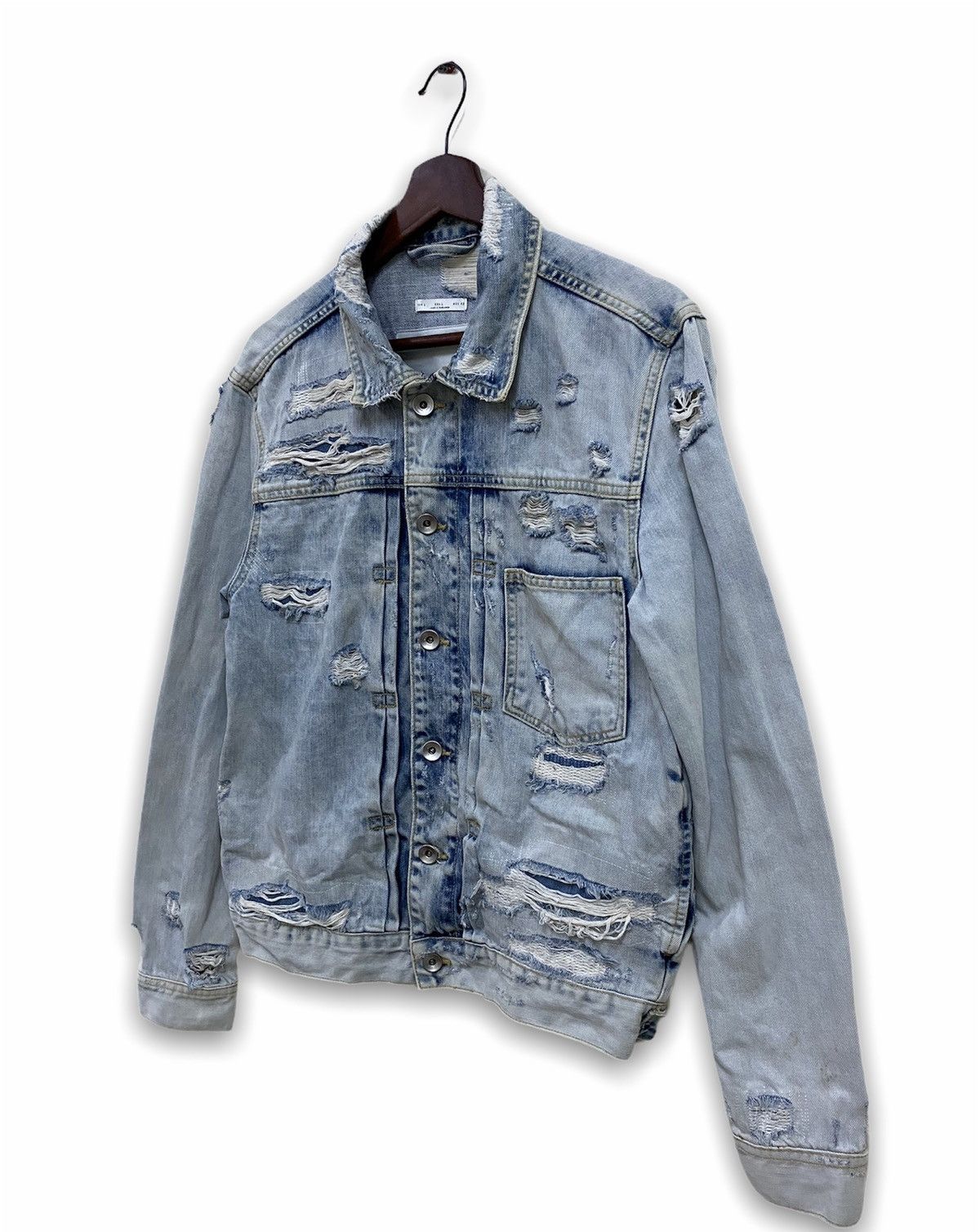 Zara Zara Distressed Denim Jacket Vintage Style RARE Design Size US L / EU 52-54 / 3 - 2 Thumbnail