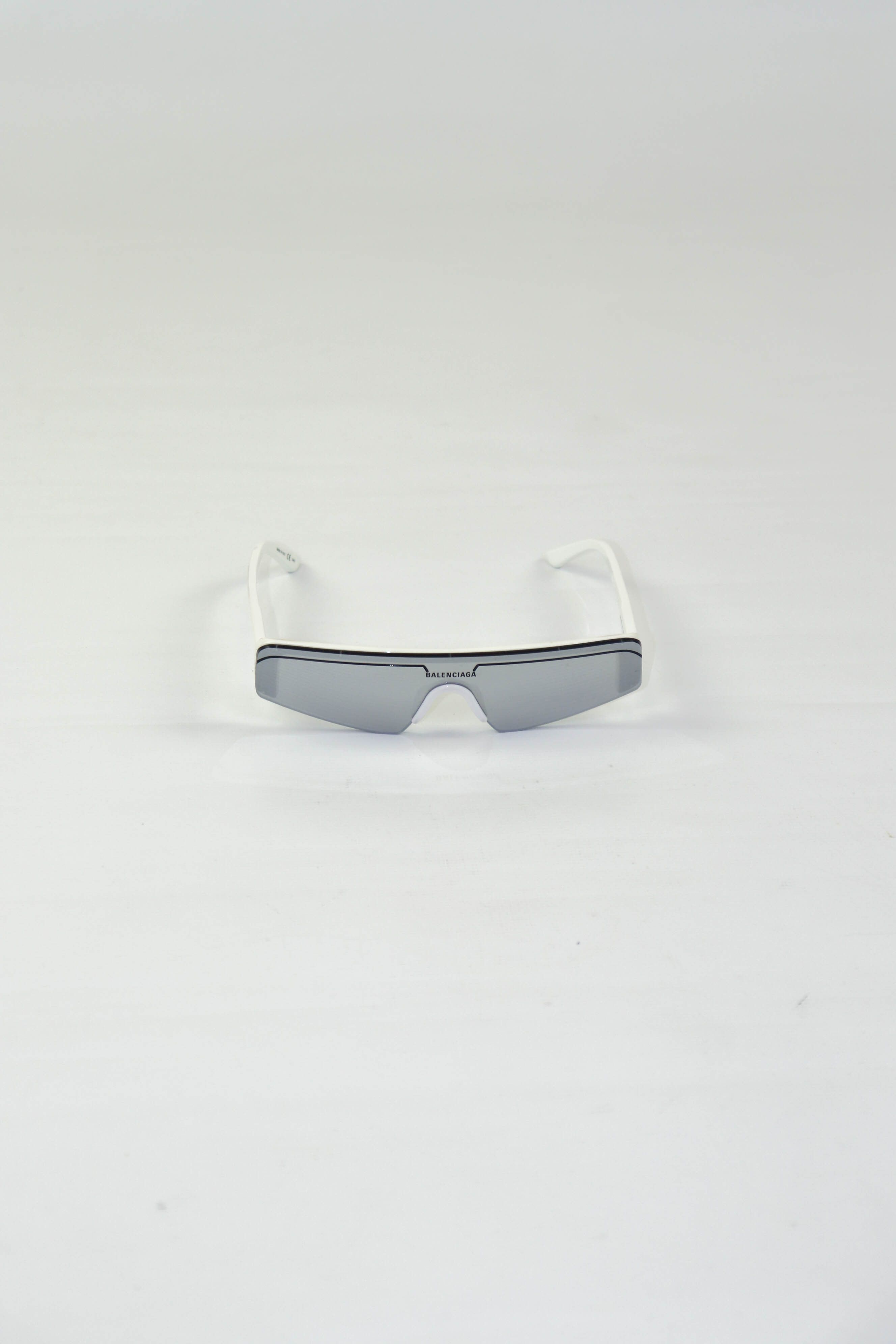 Balenciaga Balenciaga Ski Rectangle Frame Sunglasses White Plastic Size ONE SIZE - 4 Thumbnail