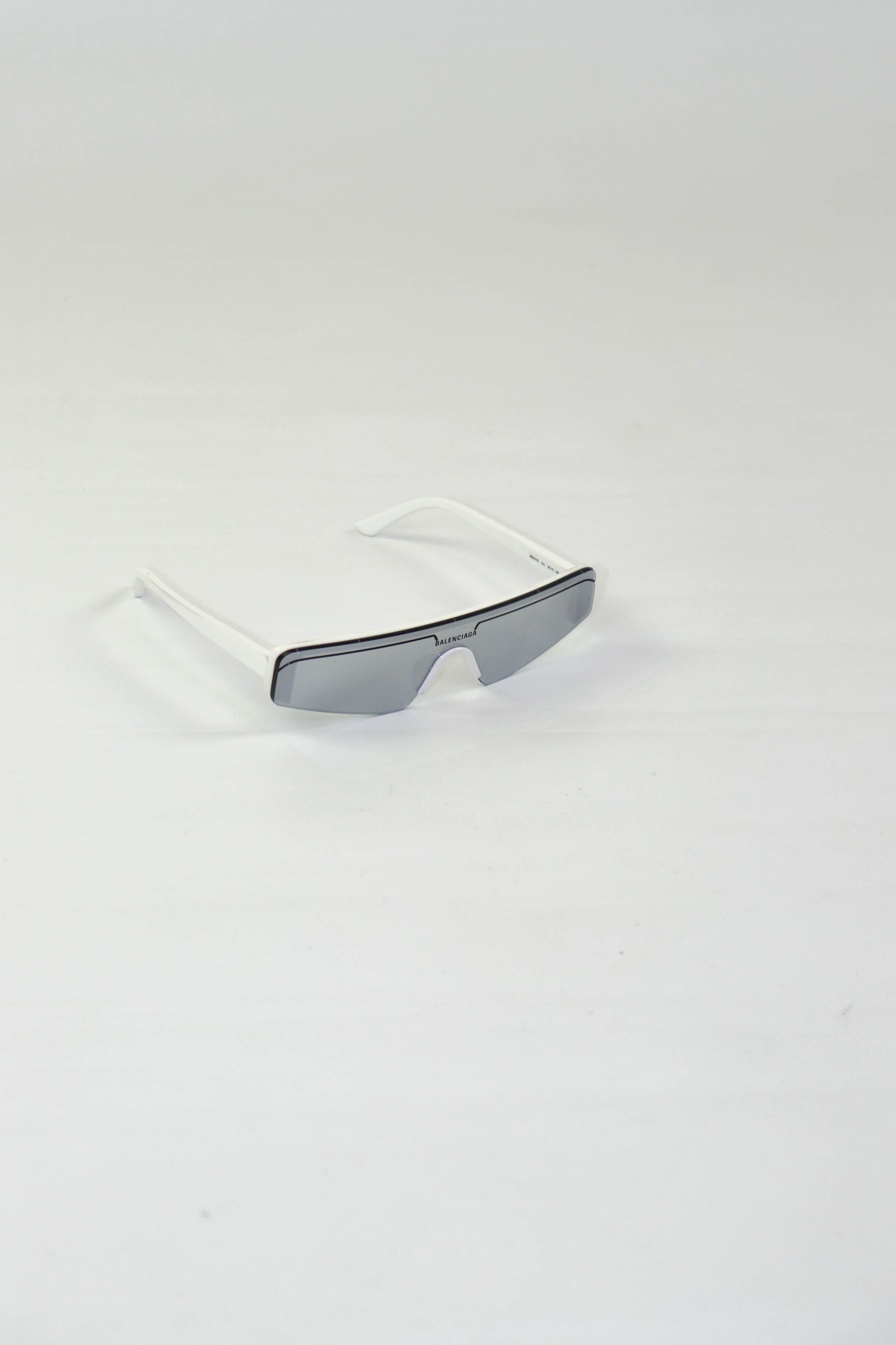 Balenciaga Balenciaga Ski Rectangle Frame Sunglasses White Plastic Size ONE SIZE - 5 Thumbnail