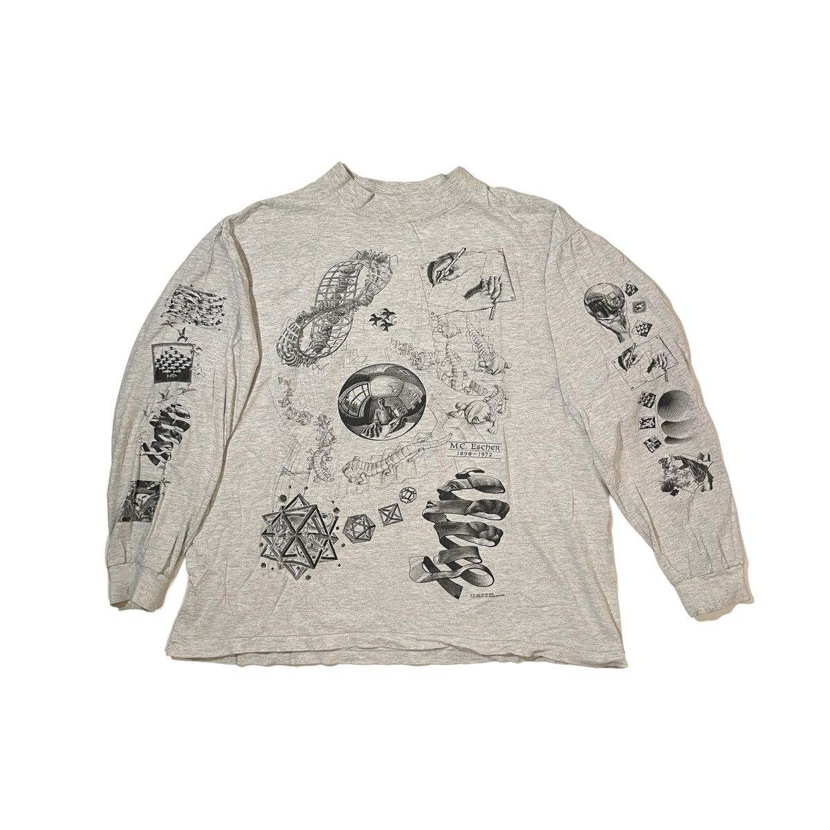 Vintage 1991 MC Escher All Over Print Longsleeve Size US L / EU 52-54 / 3 - 1 Thumbnail