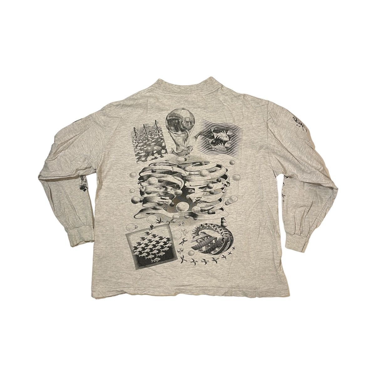Vintage 1991 MC Escher All Over Print Longsleeve Size US L / EU 52-54 / 3 - 6 Thumbnail