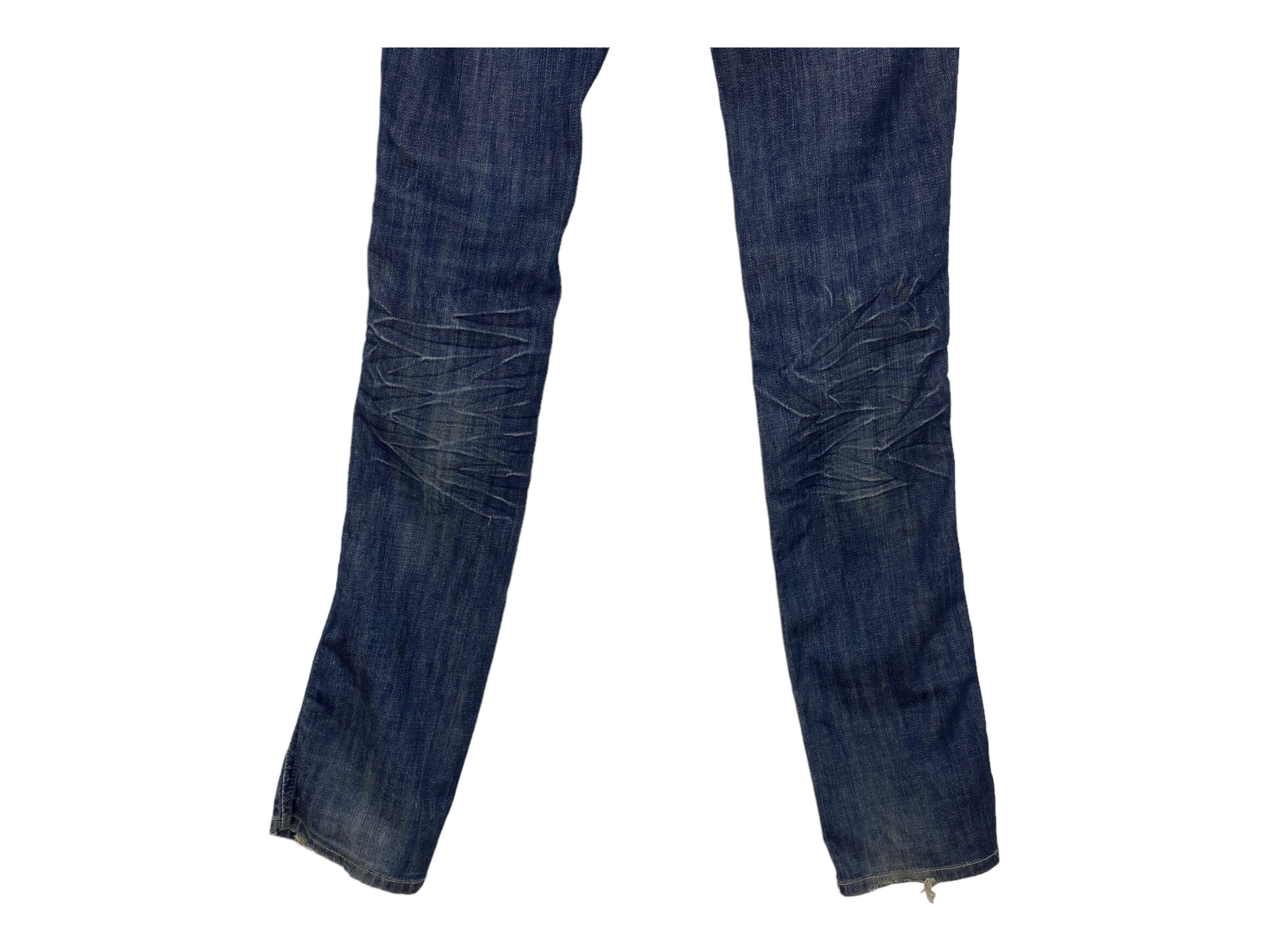 Japanese Brand TRF Denim Skinny Knee Patch Jeans Size 29" - 8 Thumbnail