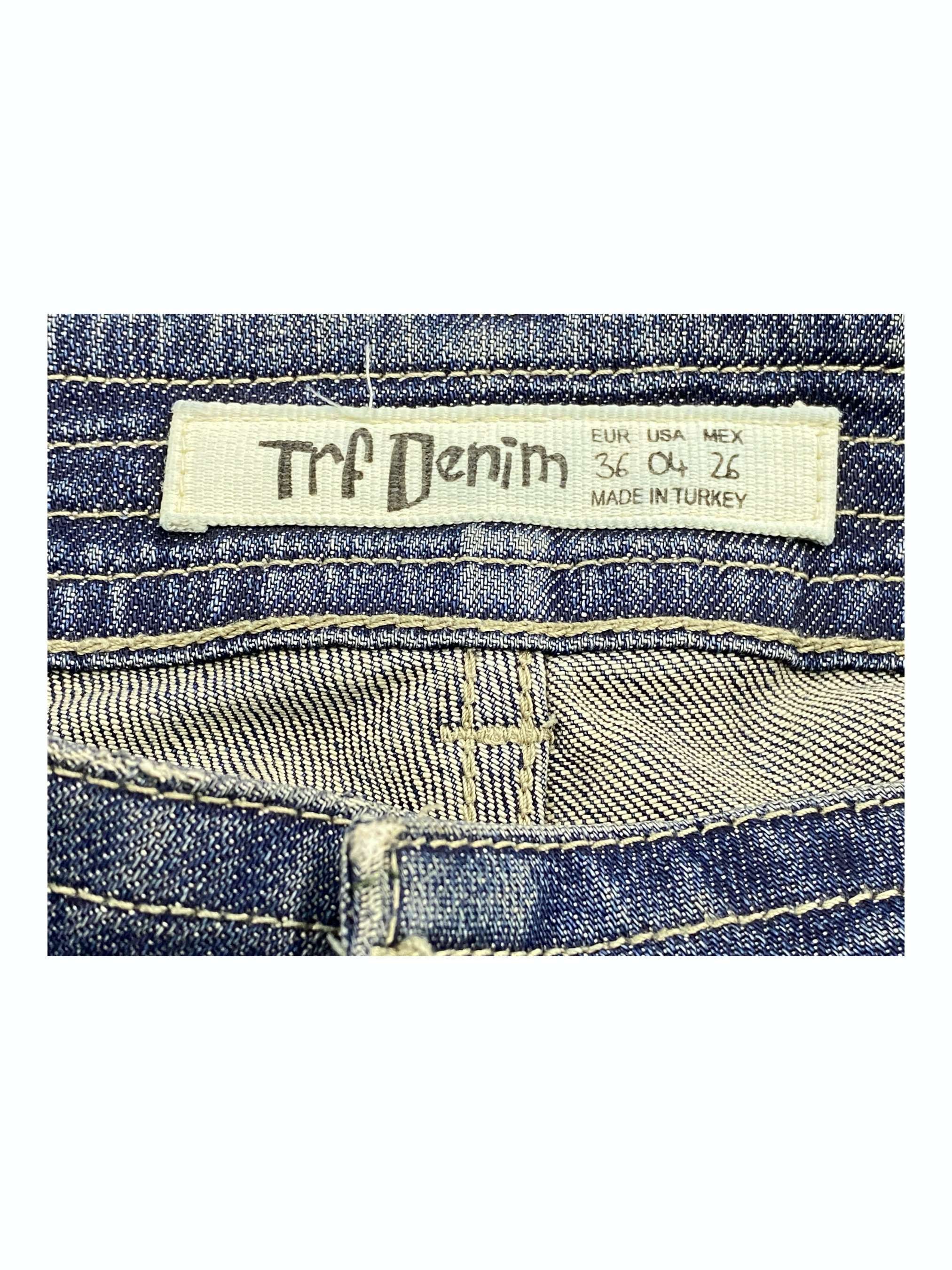 Japanese Brand TRF Denim Skinny Knee Patch Jeans Size 29" - 12 Thumbnail