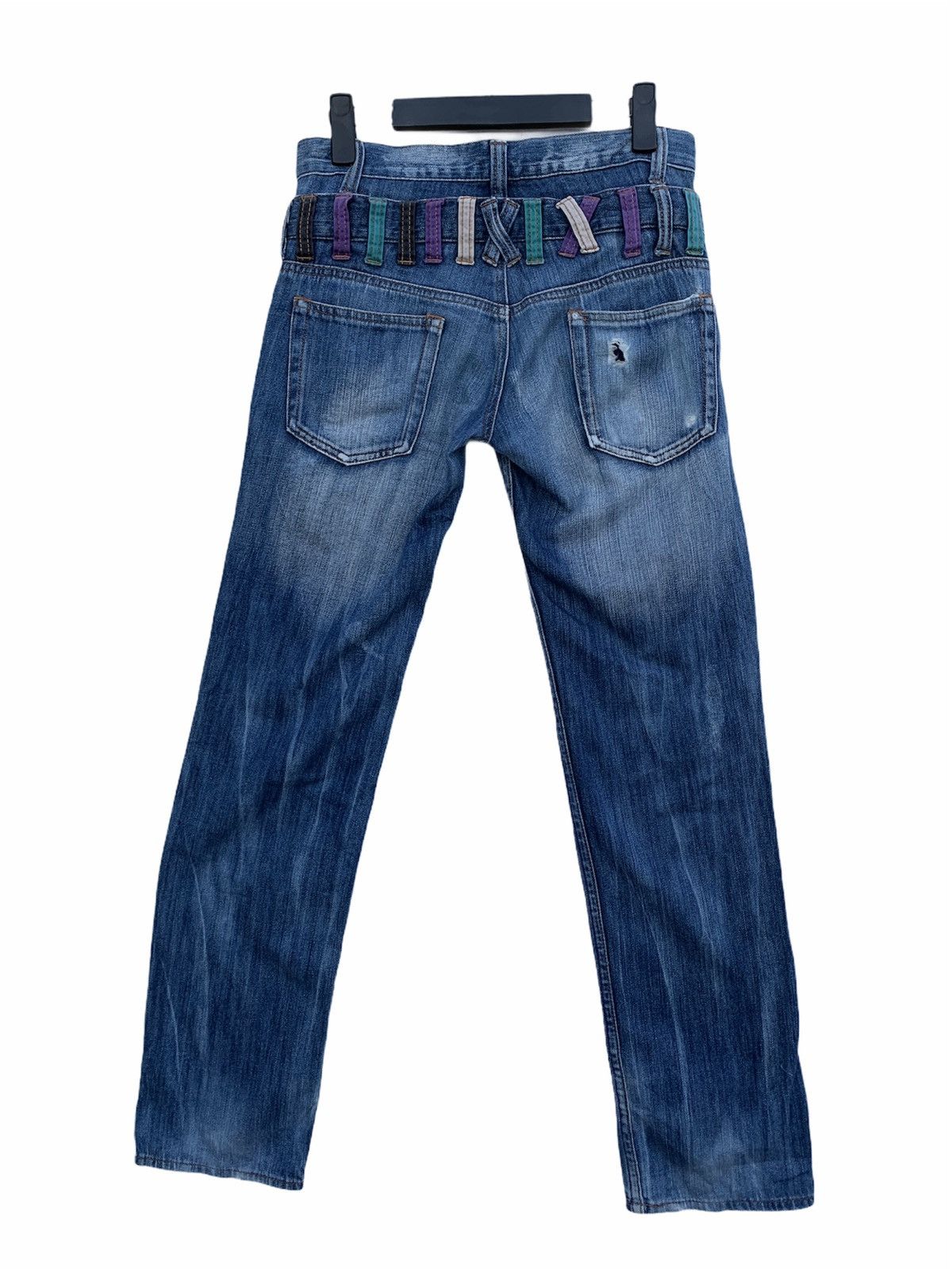 Japanese Brand Japanese Brand Double Waist Jeans Distressed Denim Size US 31 - 2 Thumbnail