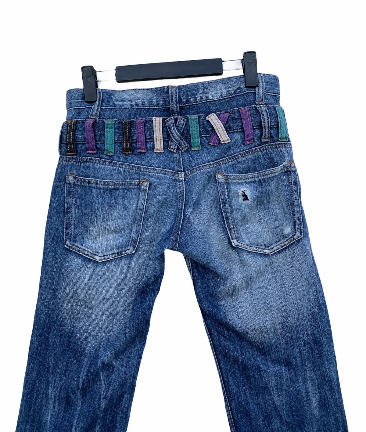Japanese Brand Japanese Brand Double Waist Jeans Distressed Denim Size US 31 - 10 Thumbnail
