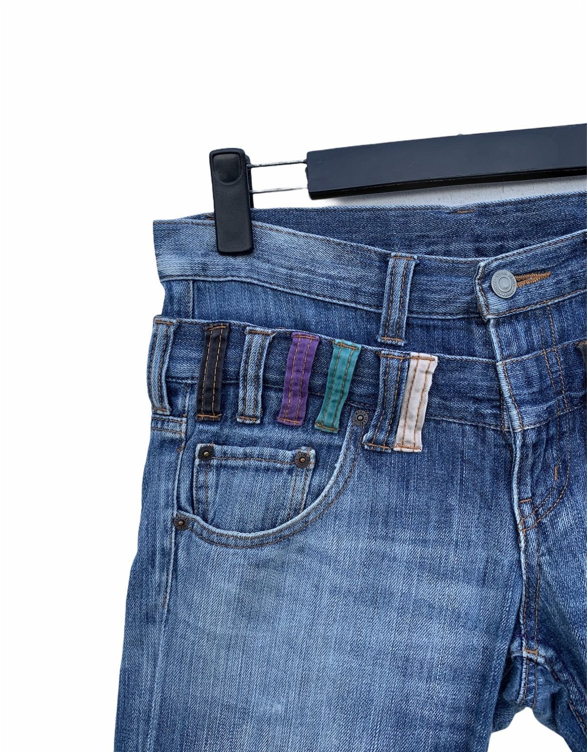 Japanese Brand Japanese Brand Double Waist Jeans Distressed Denim Size US 31 - 6 Thumbnail