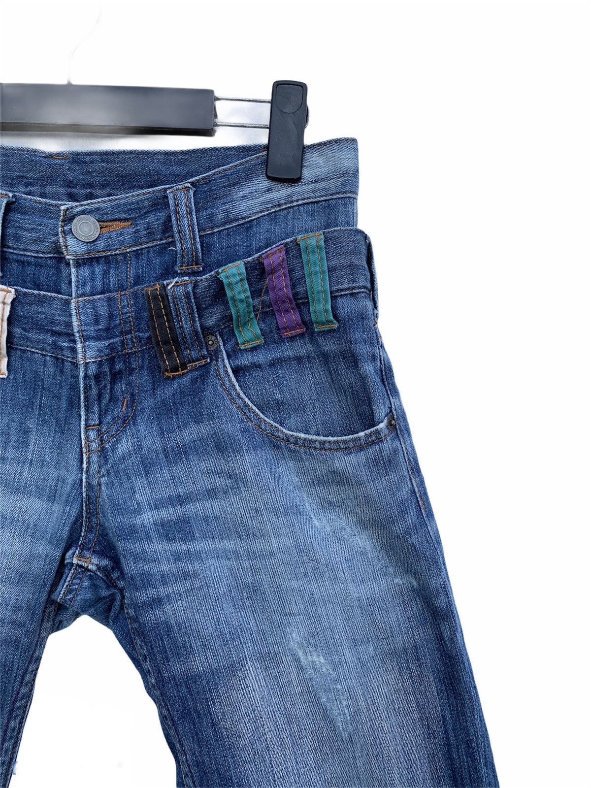 Japanese Brand Japanese Brand Double Waist Jeans Distressed Denim Size US 31 - 7 Thumbnail