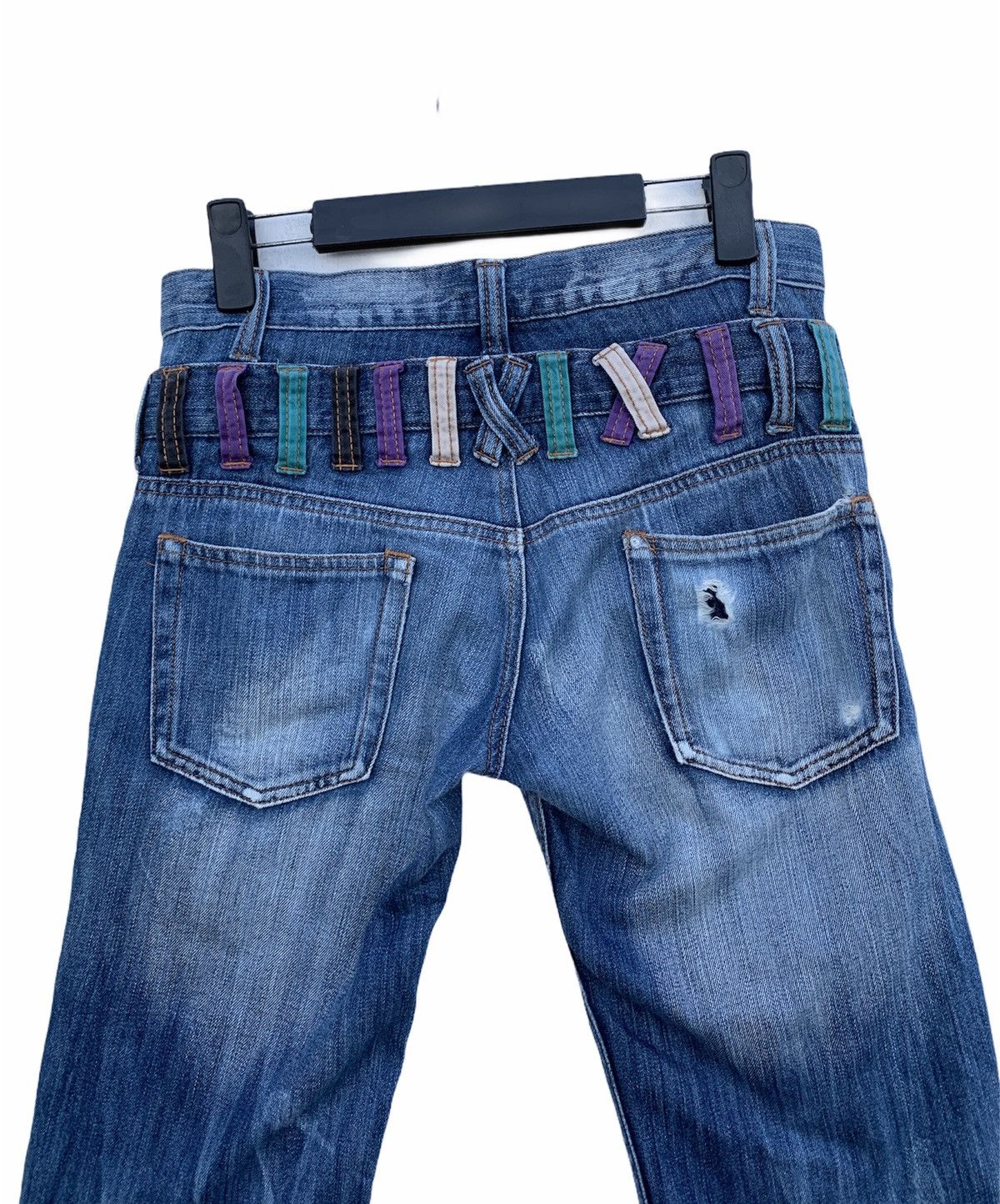 Japanese Brand Japanese Brand Double Waist Jeans Distressed Denim Size US 31 - 12 Thumbnail