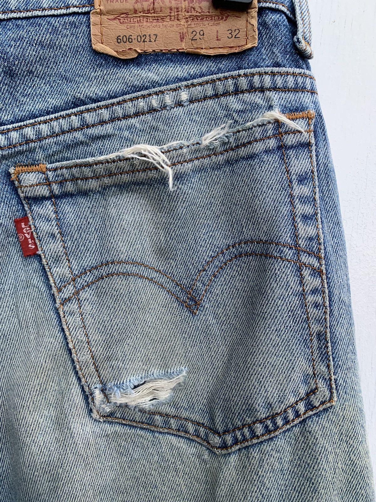 Levi's × Vintage Vintage Levis 606 Orange Tag Distressed Denim Size US 29 - 21 Thumbnail
