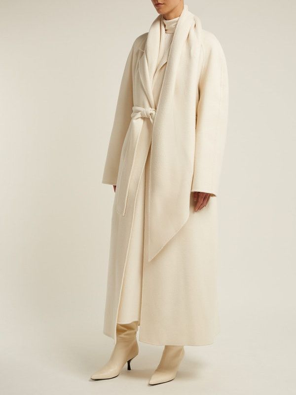 image of The Row Tooman Cashmere & Wool-Blend Coat In Ivory White Size 36 in Cream, Women's