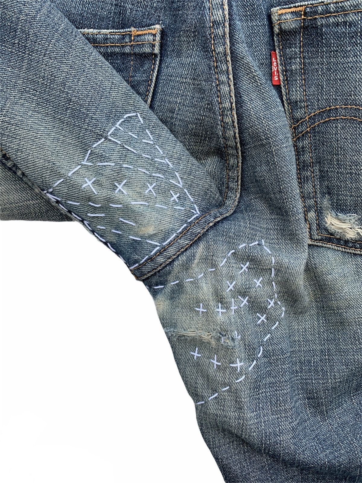 Levi's × Vintage Vintage 90s Levi's Top Button J36 DISTRESSED DENIM Size US 33 - 12 Thumbnail