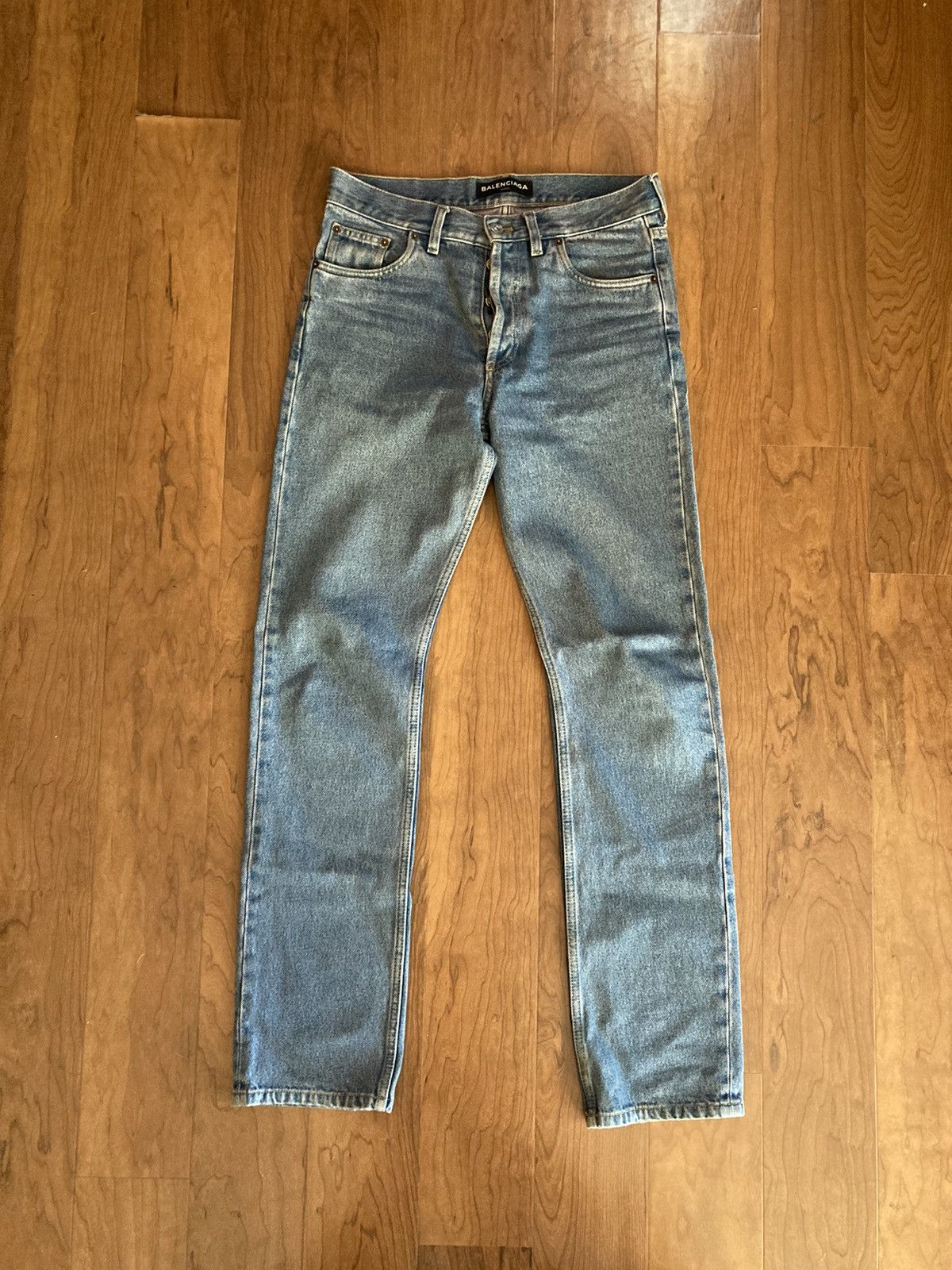 image of Balenciaga 2018S/s Pink Wash Denim in Blue, Men's (Size 30)