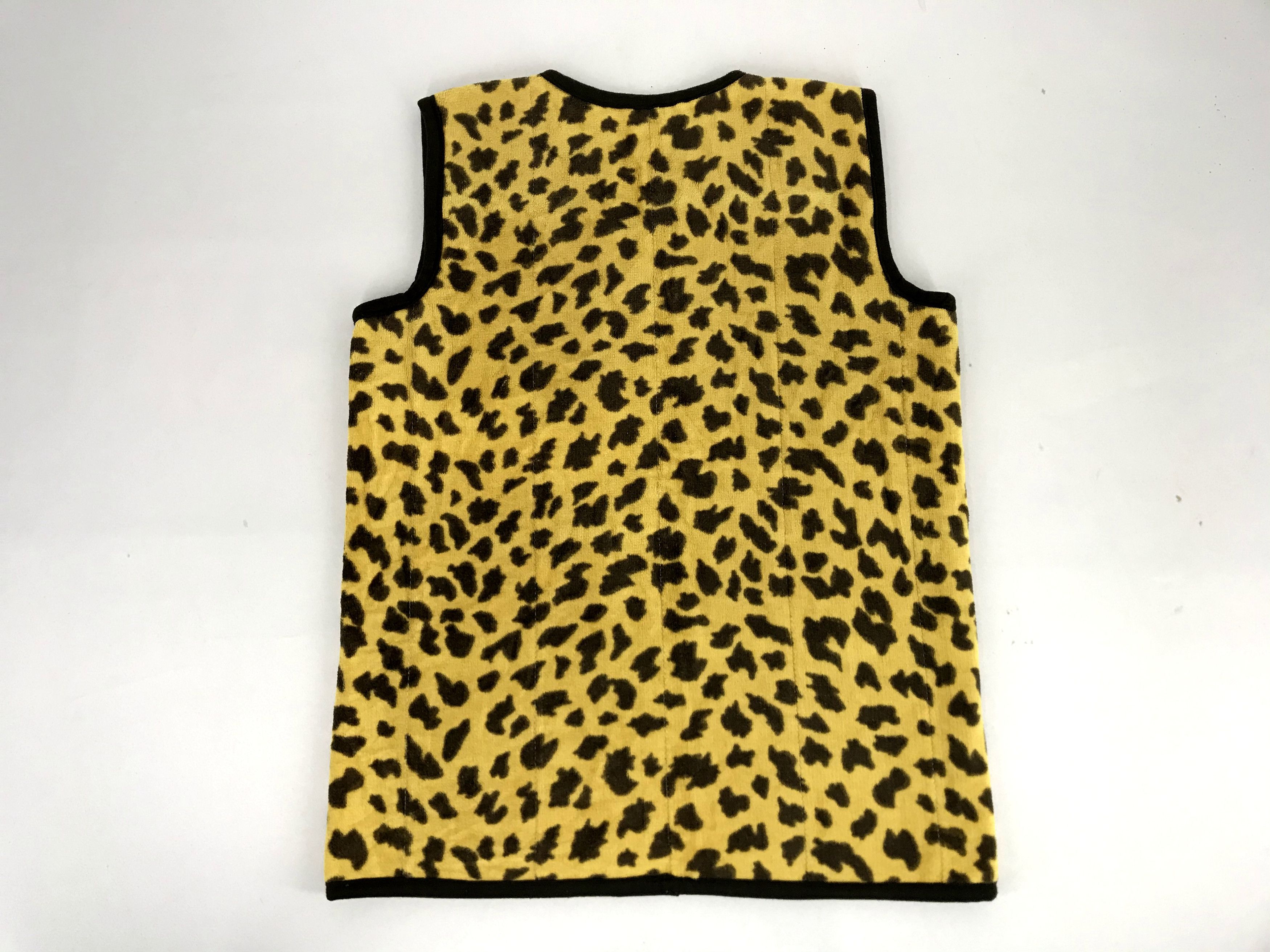 Japanese Brand Leopard Skin Printed Fleece Sherpa Vest Jacket Size US M / EU 48-50 / 2 - 2 Thumbnail