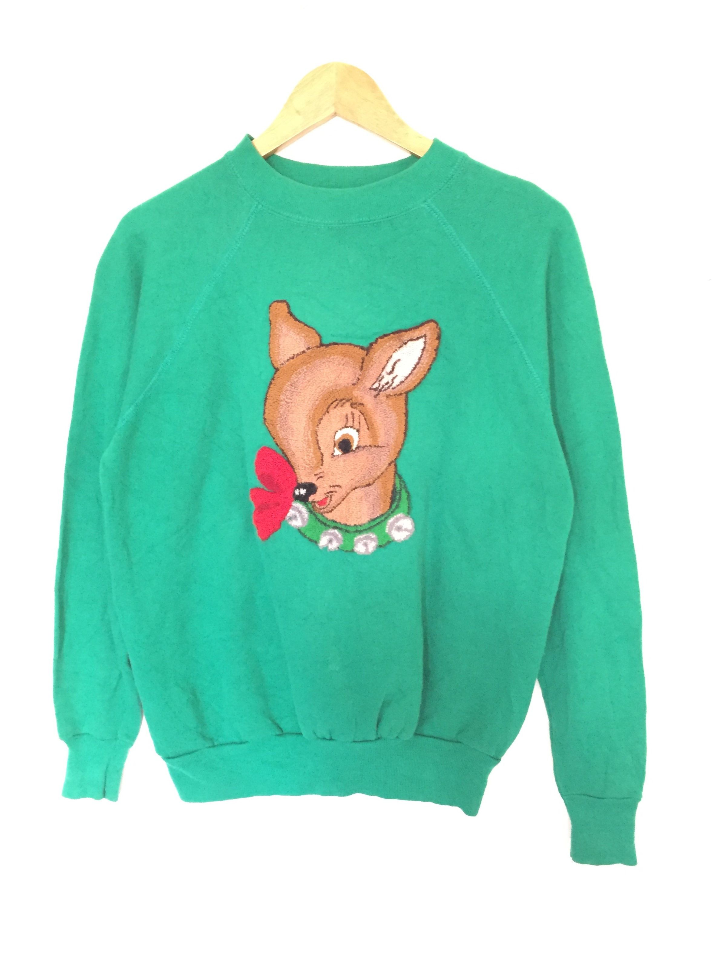 Fruit Of The Loom × Vintage 70's BAMBI Chain stitch 50/50 Cotton/acrylic gucci Size US M / EU 48-50 / 2 - 1 Thumbnail