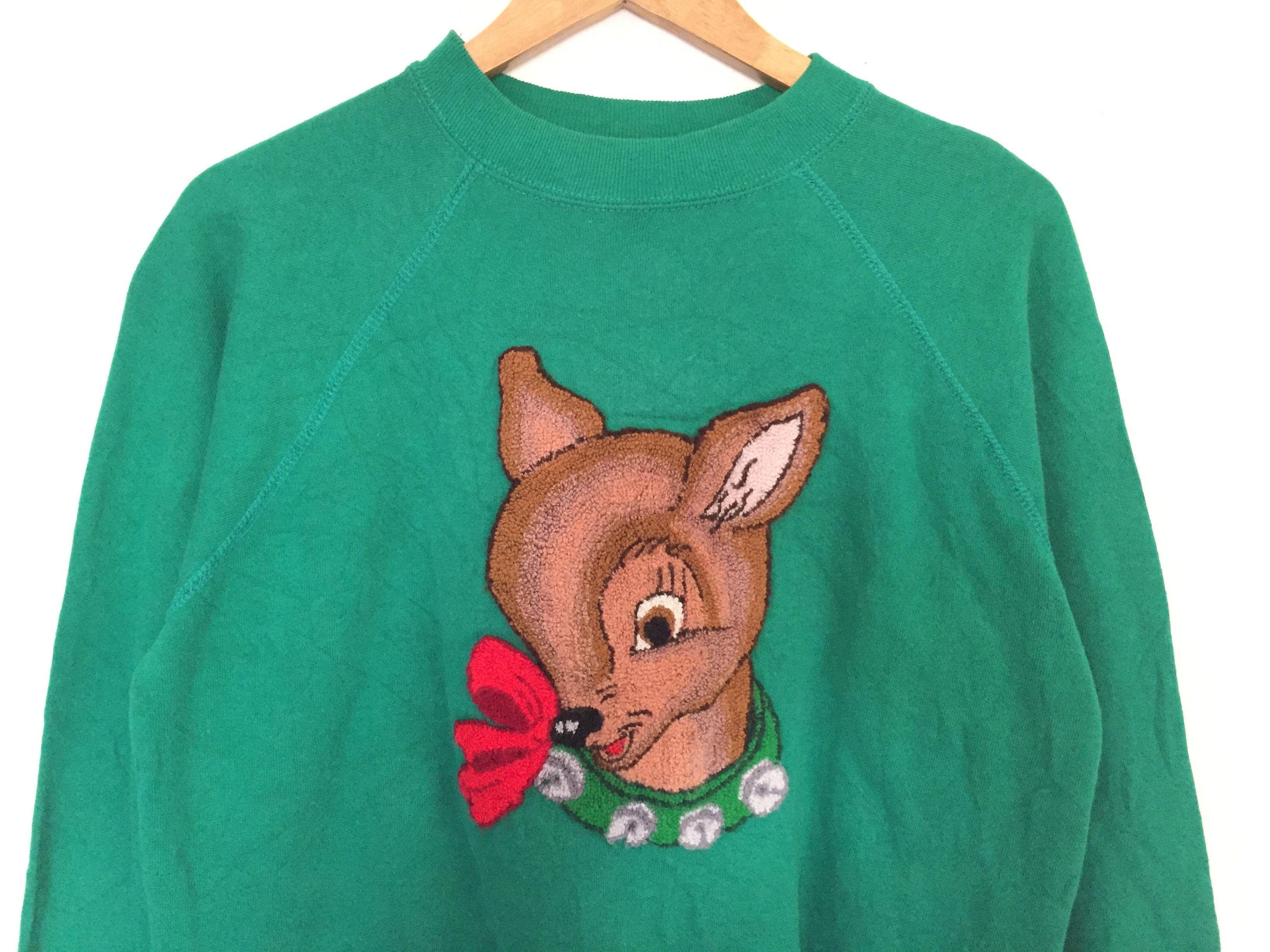 Fruit Of The Loom × Vintage 70's BAMBI Chain stitch 50/50 Cotton/acrylic gucci Size US M / EU 48-50 / 2 - 3 Thumbnail