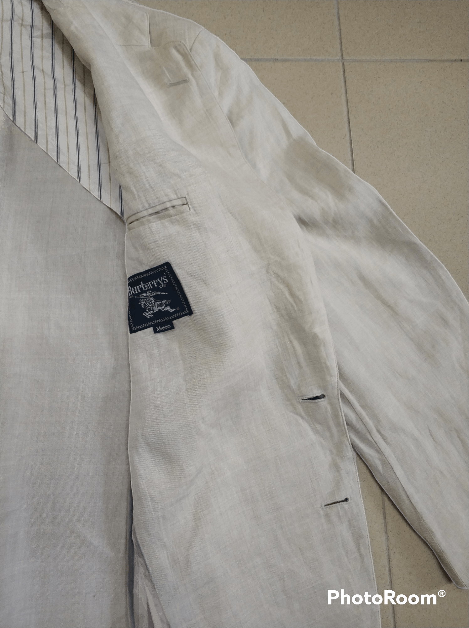 Burberry 🔥Vintage Burberrys' Cream Blazers Size 46R - 6 Thumbnail