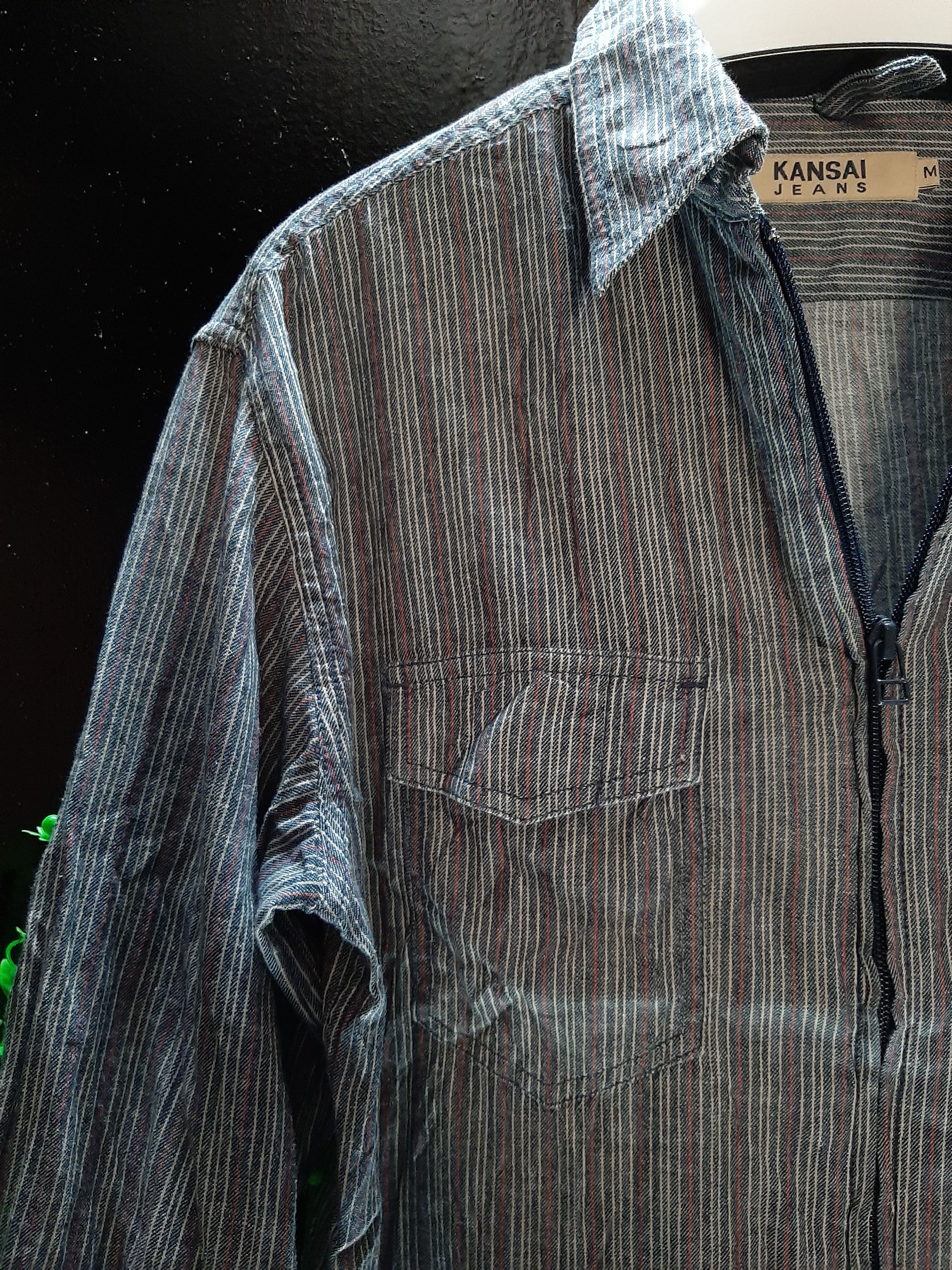 Japanese Brand × Kansai Yamamoto × Vintage VINTAGE KANSAI JEANS SHIRT ZIPPER LONG SLEEVE Size US M / EU 48-50 / 2 - 3 Thumbnail