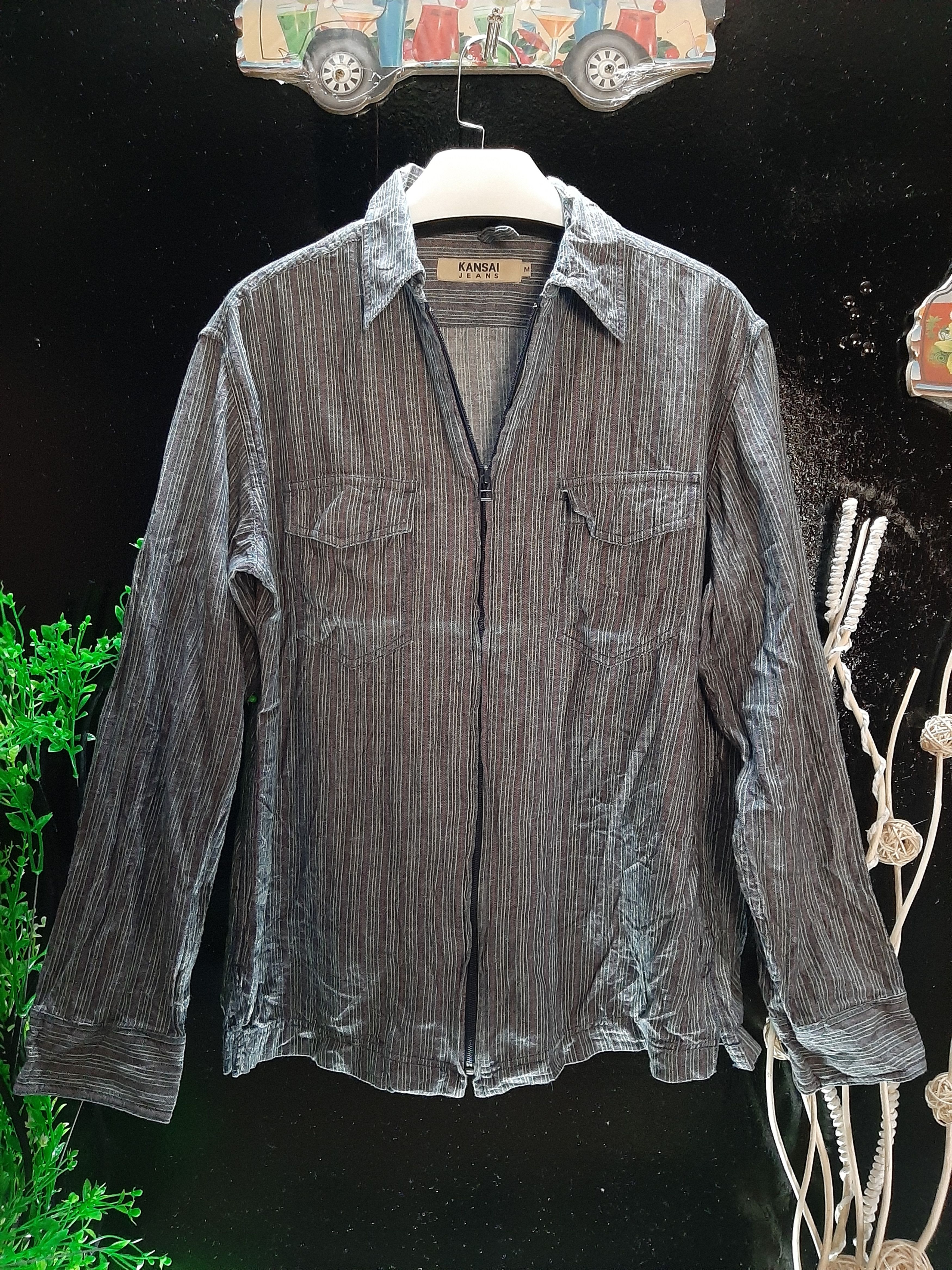 Japanese Brand × Kansai Yamamoto × Vintage VINTAGE KANSAI JEANS SHIRT ZIPPER LONG SLEEVE Size US M / EU 48-50 / 2 - 1 Thumbnail