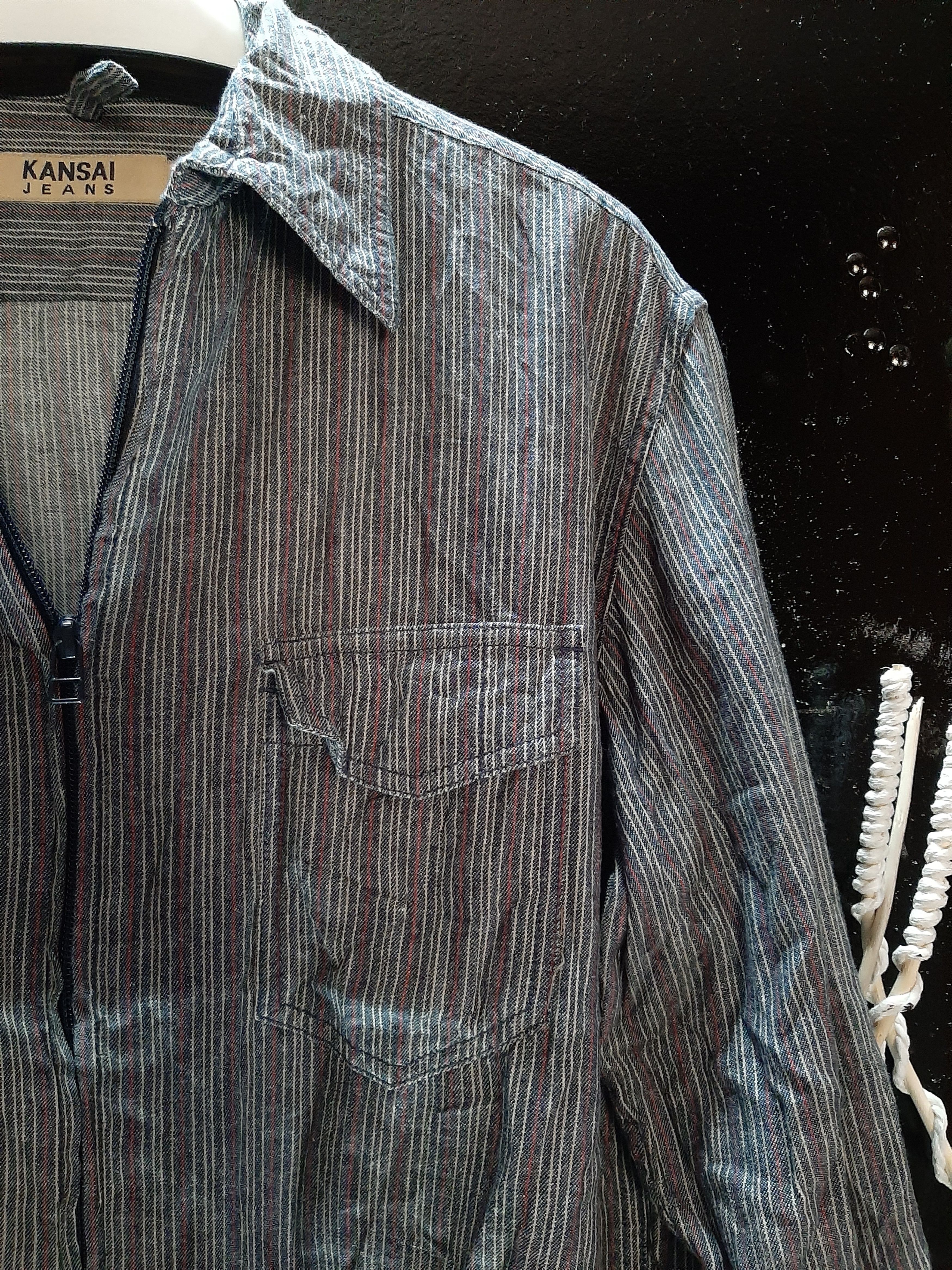Japanese Brand × Kansai Yamamoto × Vintage VINTAGE KANSAI JEANS SHIRT ZIPPER LONG SLEEVE Size US M / EU 48-50 / 2 - 4 Thumbnail