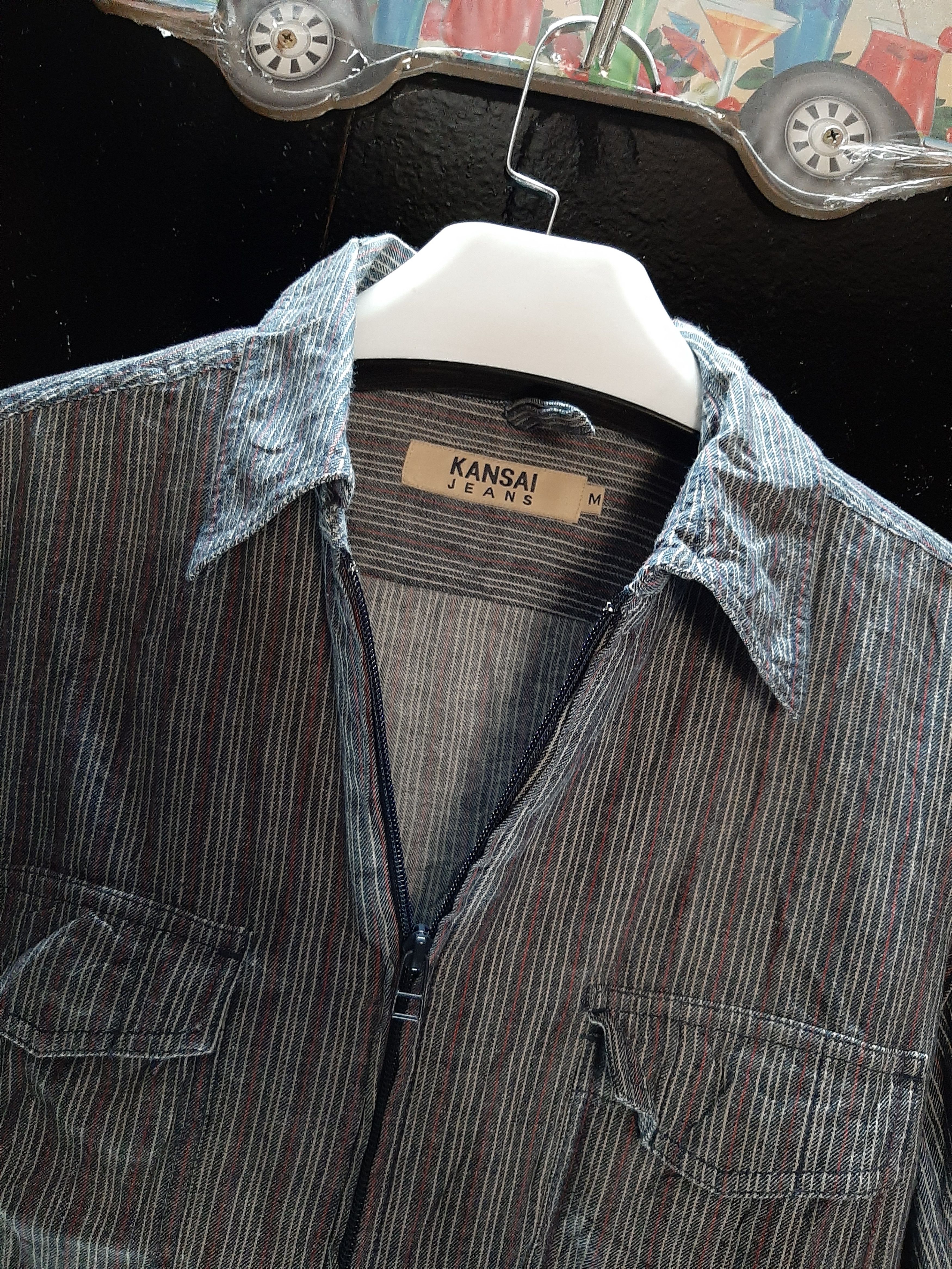 Japanese Brand × Kansai Yamamoto × Vintage VINTAGE KANSAI JEANS SHIRT ZIPPER LONG SLEEVE Size US M / EU 48-50 / 2 - 2 Thumbnail