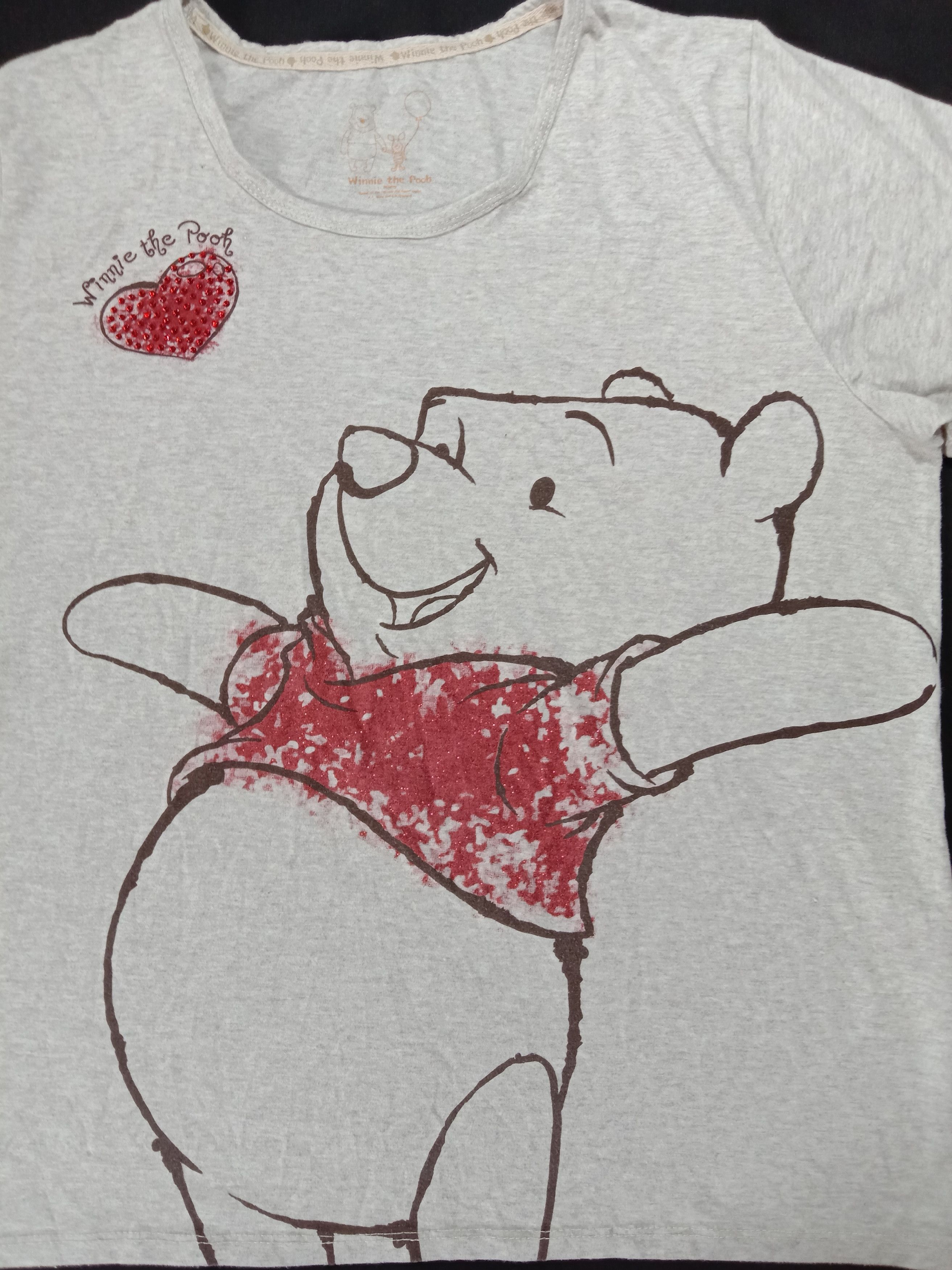 Anime Winnie the Pooh Love Art Tee Size L / US 10 / IT 46 - 2 Thumbnail