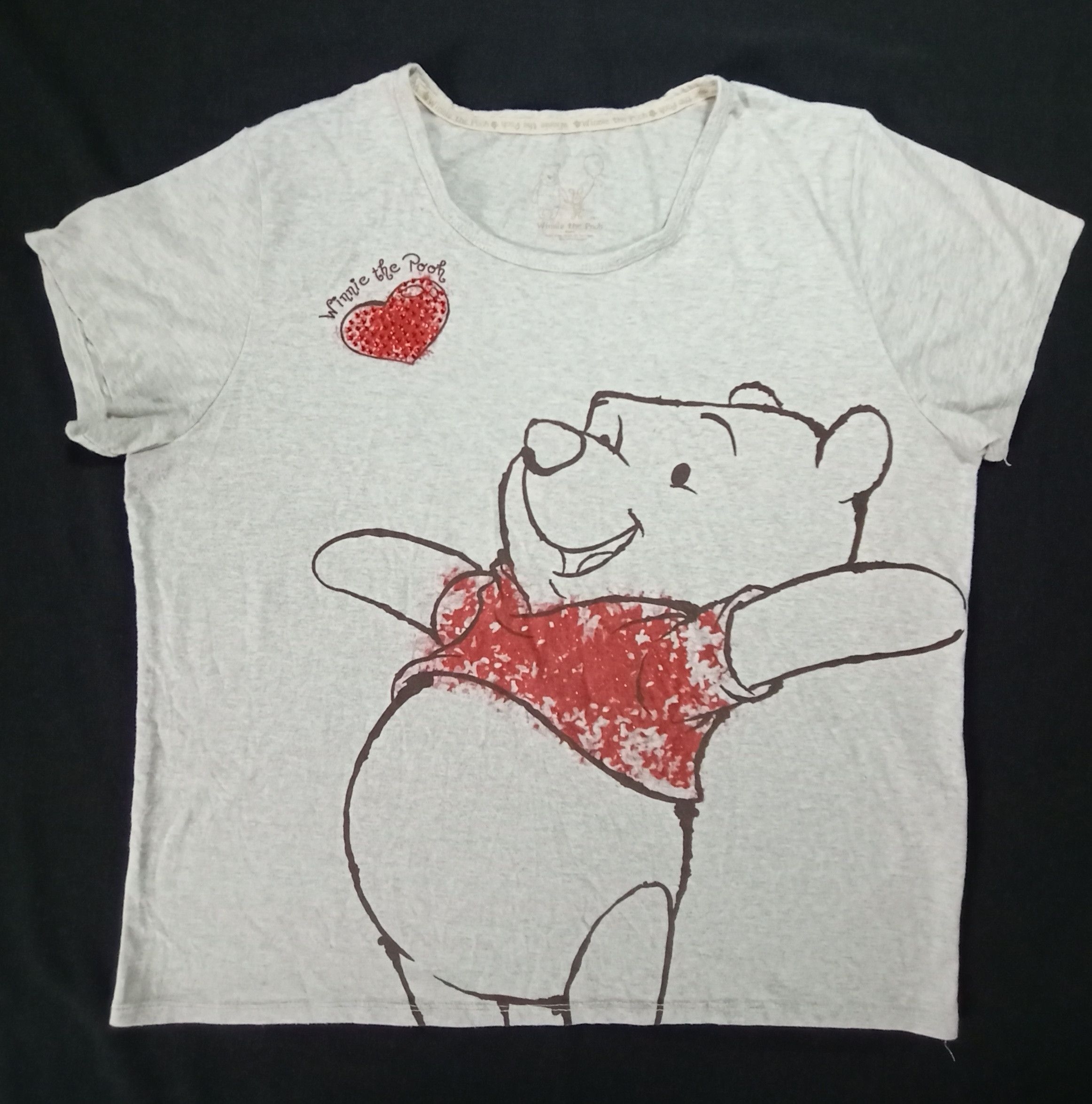 Anime Winnie the Pooh Love Art Tee Size L / US 10 / IT 46 - 1 Thumbnail