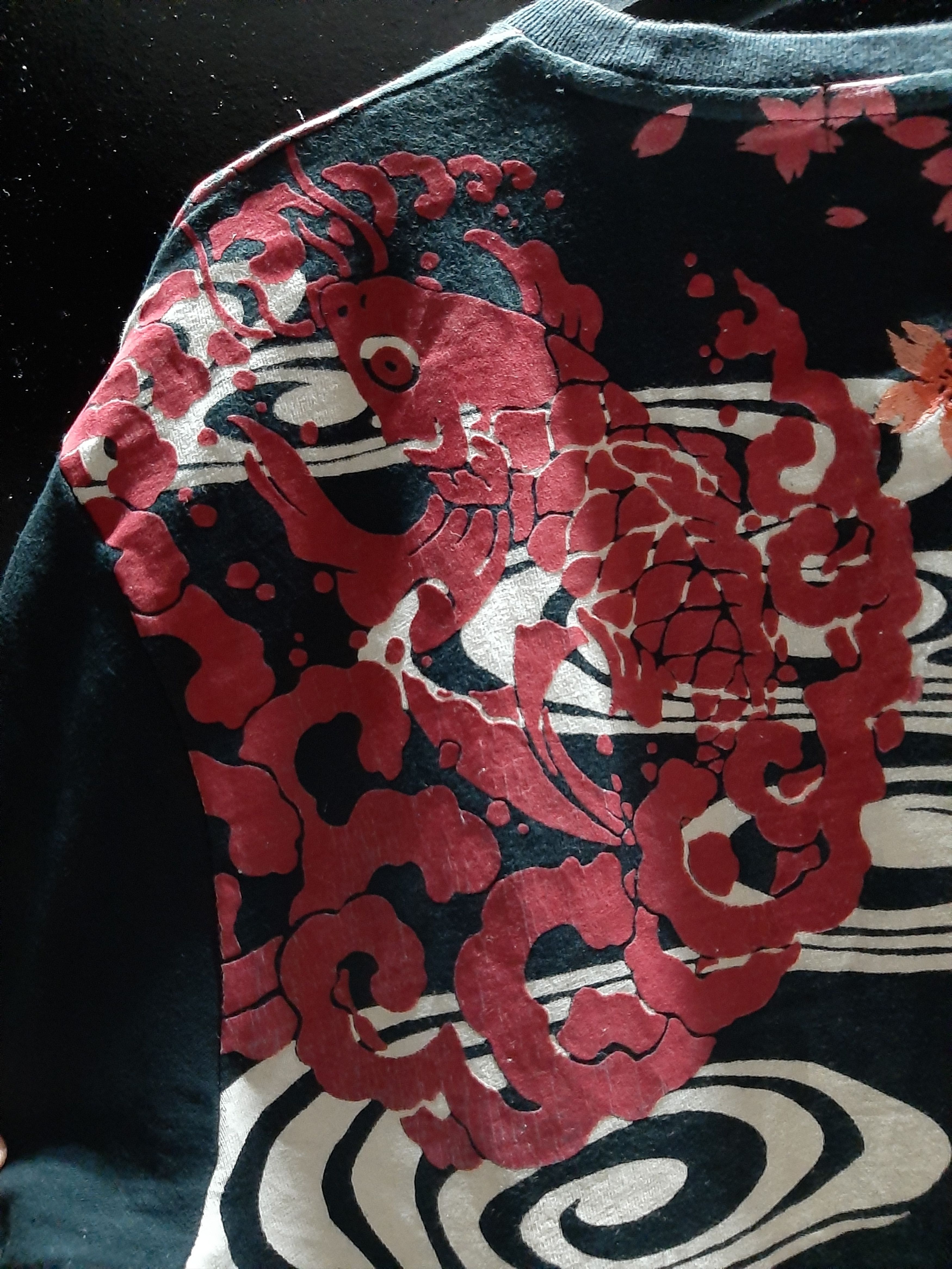 Japanese Brand SUKAJAN KOI FISH EMBROIDERY SAKURA FLOWER NICE FULL DESIGN Size US L / EU 52-54 / 3 - 2 Thumbnail