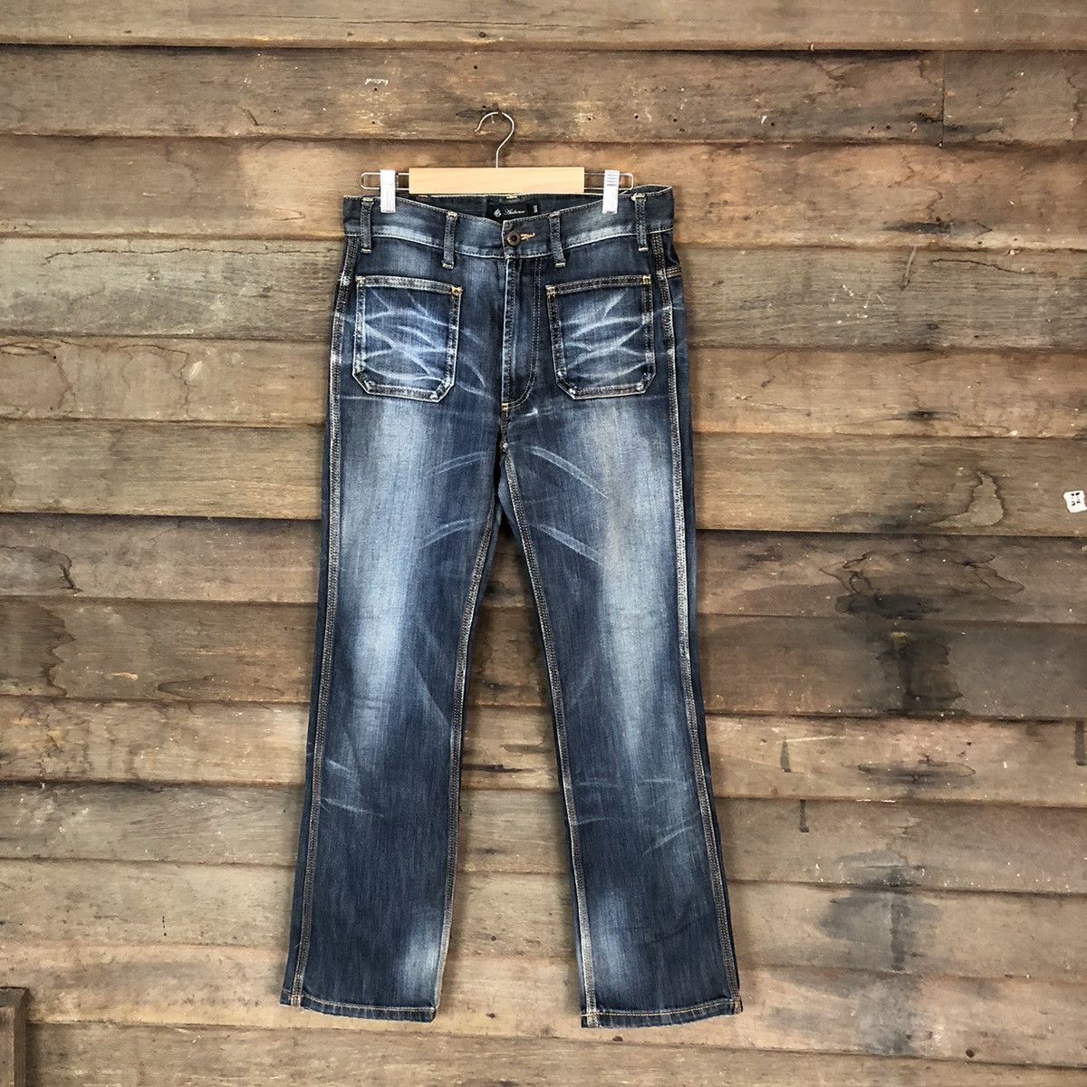 Japanese Brand Audience II Blue Distressed Denim Pants #112B Size US 29 - 1 Thumbnail