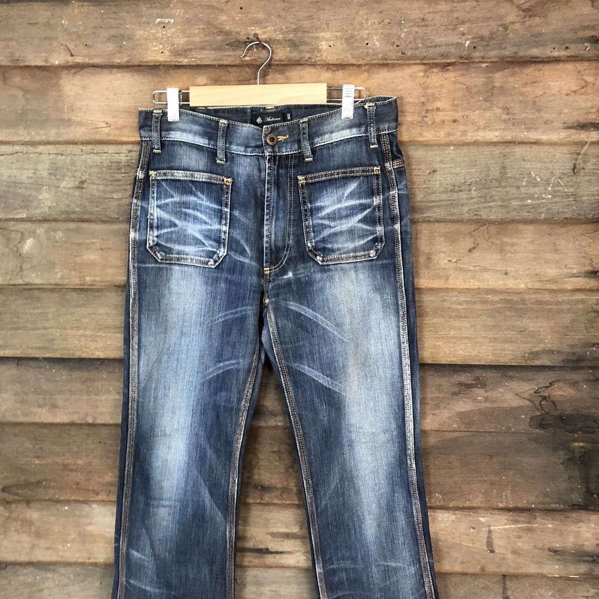 Japanese Brand Audience II Blue Distressed Denim Pants #112B Size US 29 - 2 Thumbnail