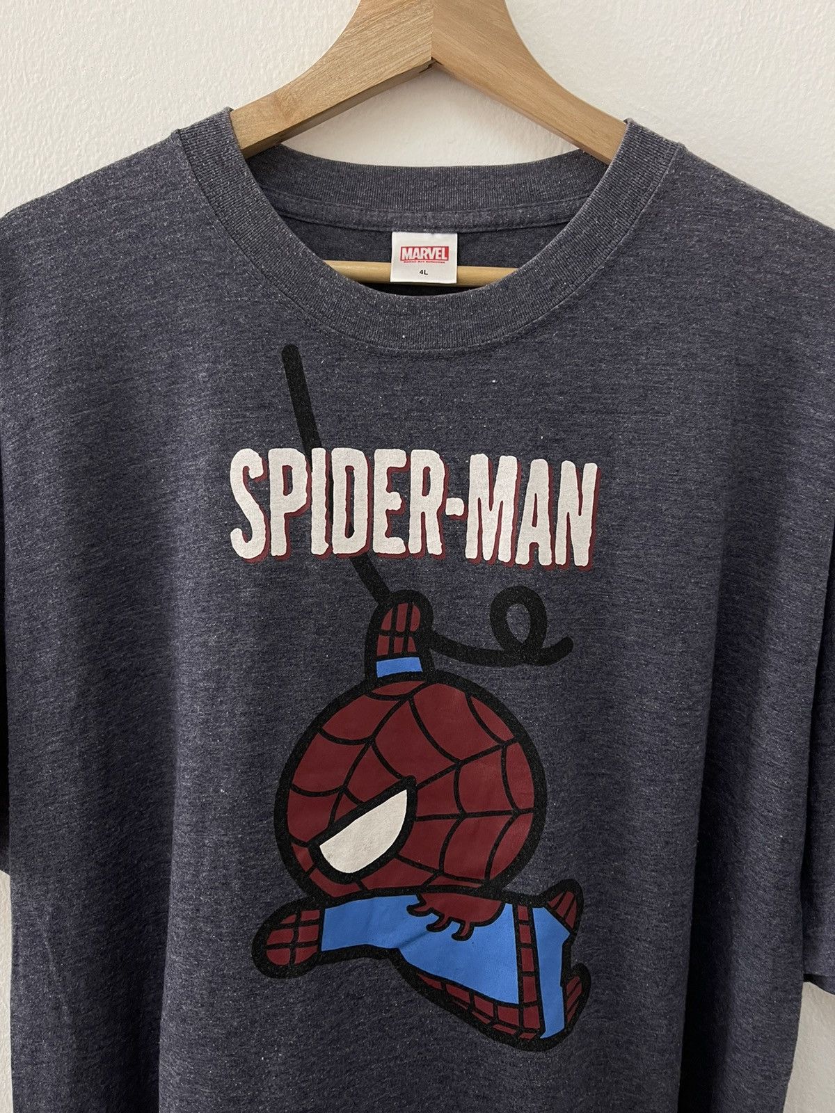 Japanese Brand × Vintage Vintage Marvel Spiderman Hanging Cute Graphic Tshirt Size US L / EU 52-54 / 3 - 2 Thumbnail