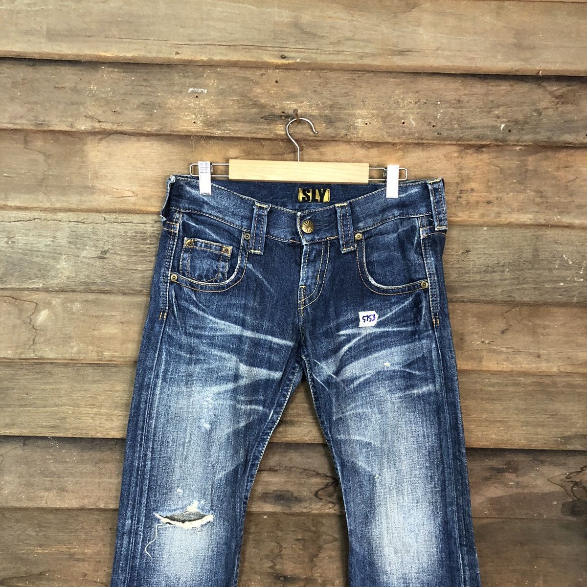 Japanese Brand Sly Blue japan distressed Denim Jeans Pants #5753 Size 30" / US 8 / IT 44 - 2 Thumbnail