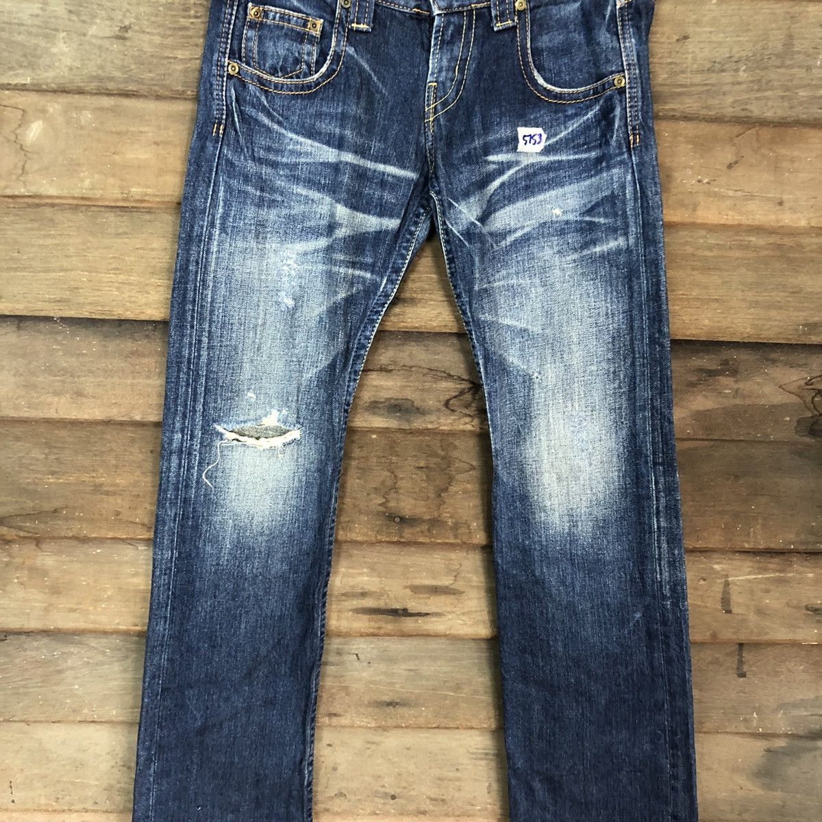 Japanese Brand Sly Blue japan distressed Denim Jeans Pants #5753 Size 30" / US 8 / IT 44 - 4 Thumbnail