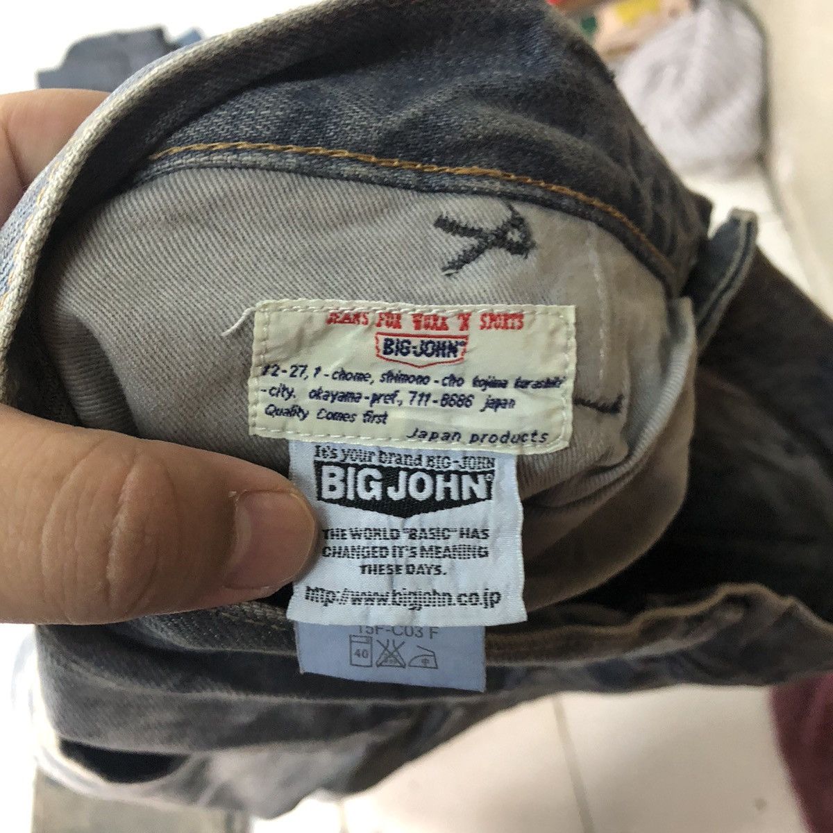 Big John Big John Blue Distressed Denim Pants #117B Size US 33 - 15 Thumbnail