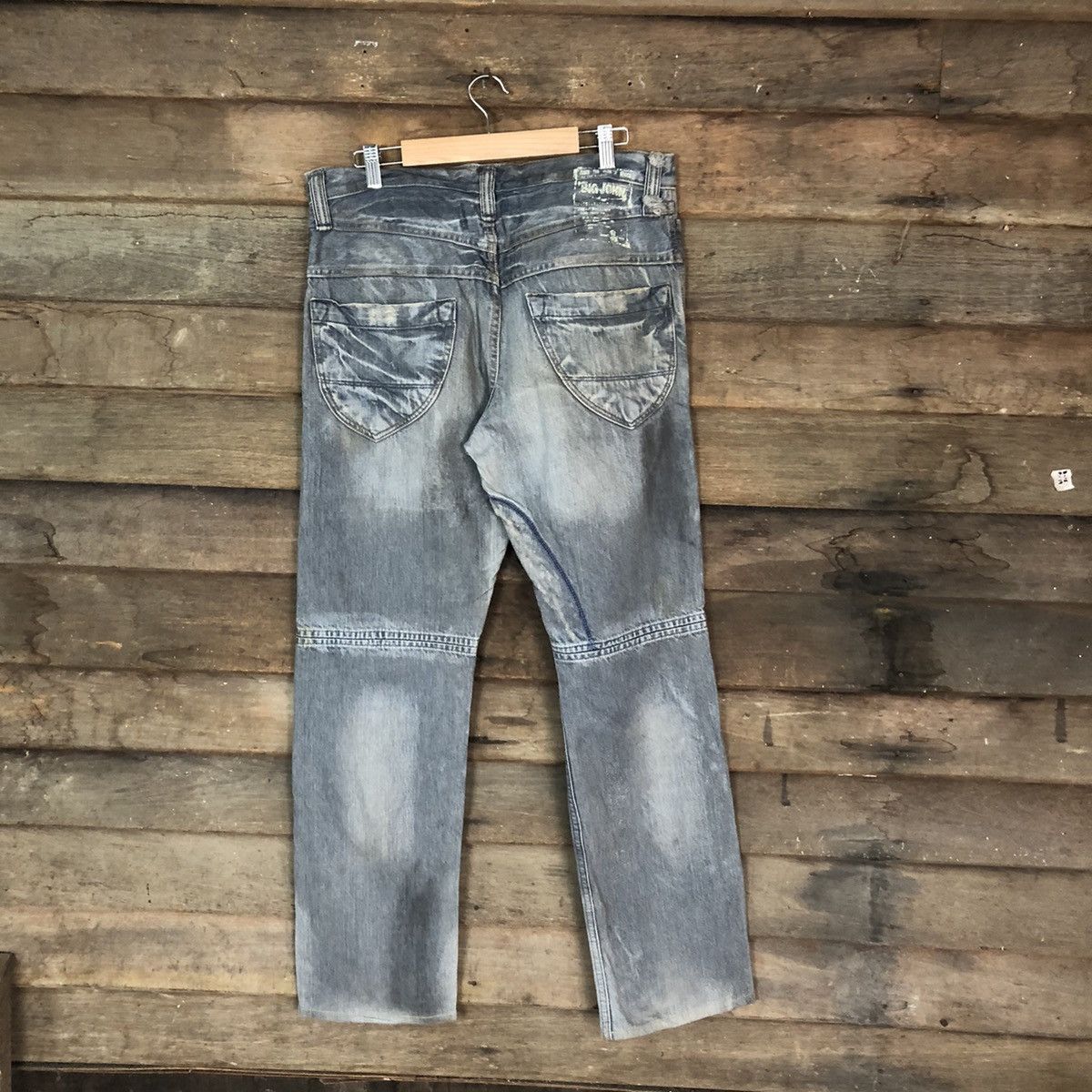 Big John Big John Blue Distressed Denim Pants #117B Size US 33 - 9 Thumbnail