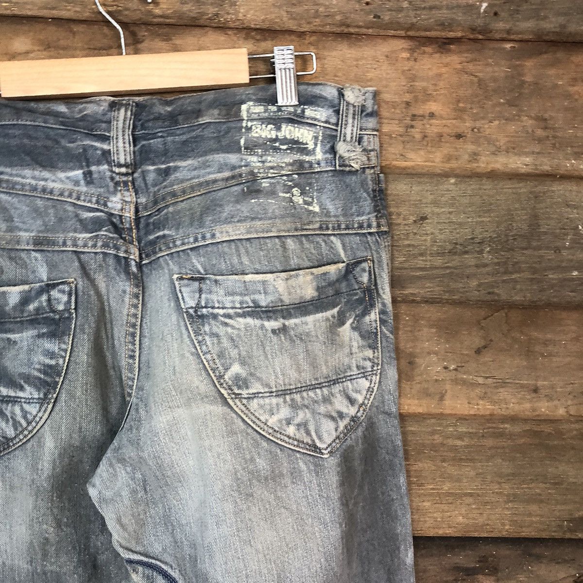 Big John Big John Blue Distressed Denim Pants #117B Size US 33 - 13 Thumbnail