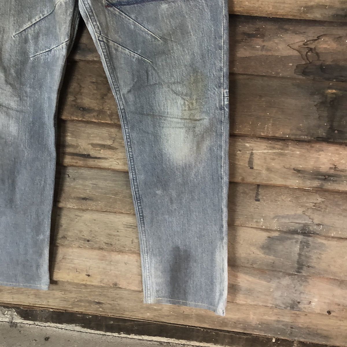 Big John Big John Blue Distressed Denim Pants #117B Size US 33 - 7 Thumbnail