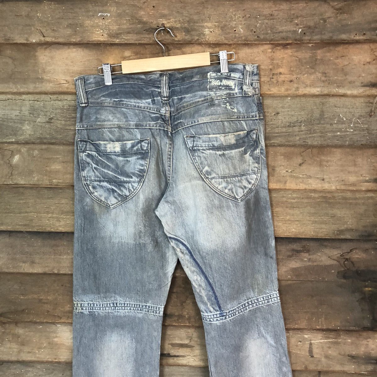 Big John Big John Blue Distressed Denim Pants #117B Size US 33 - 10 Thumbnail