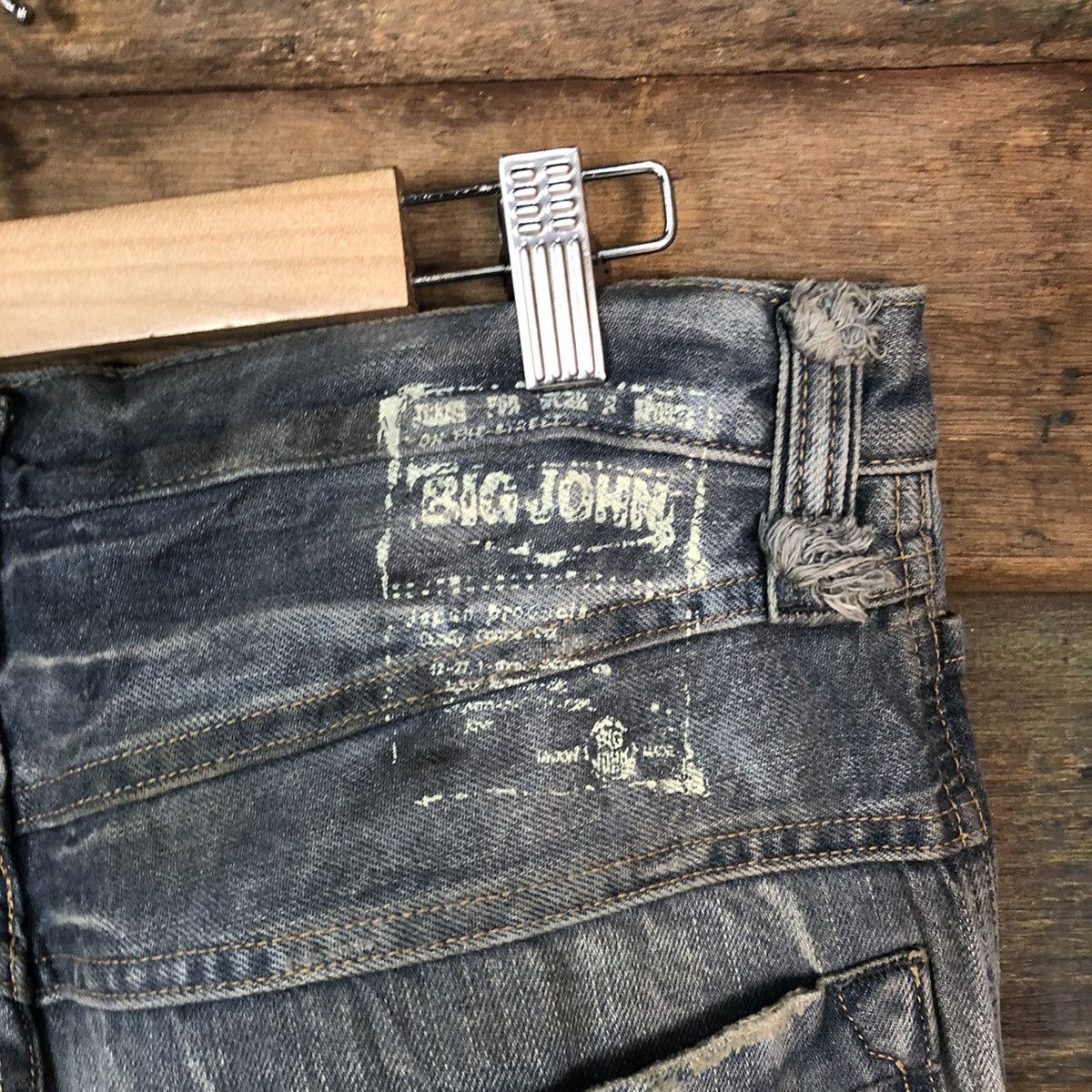 Big John Big John Blue Distressed Denim Pants #117B Size US 33 - 14 Thumbnail