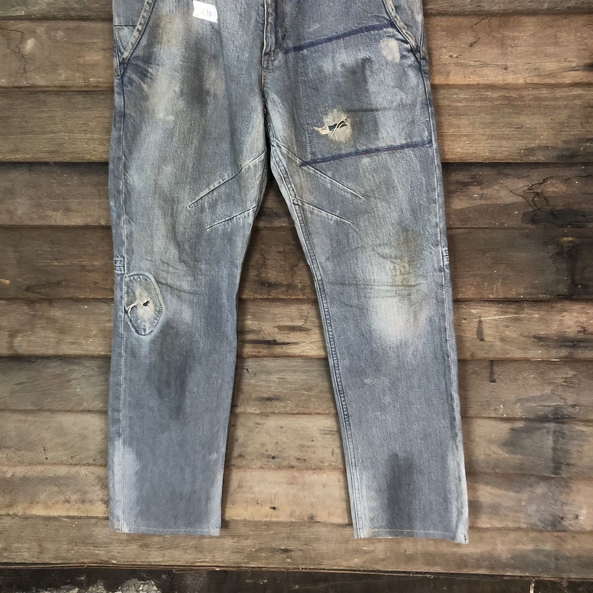 Big John Big John Blue Distressed Denim Pants #117B Size US 33 - 3 Thumbnail