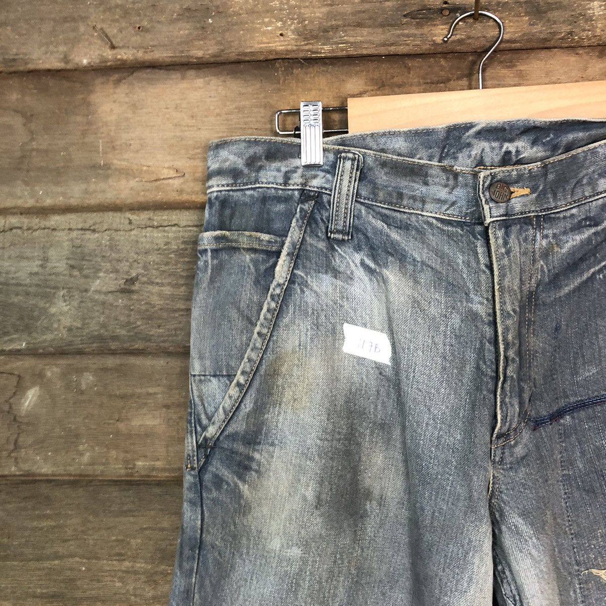 Big John Big John Blue Distressed Denim Pants #117B Size US 33 - 4 Thumbnail