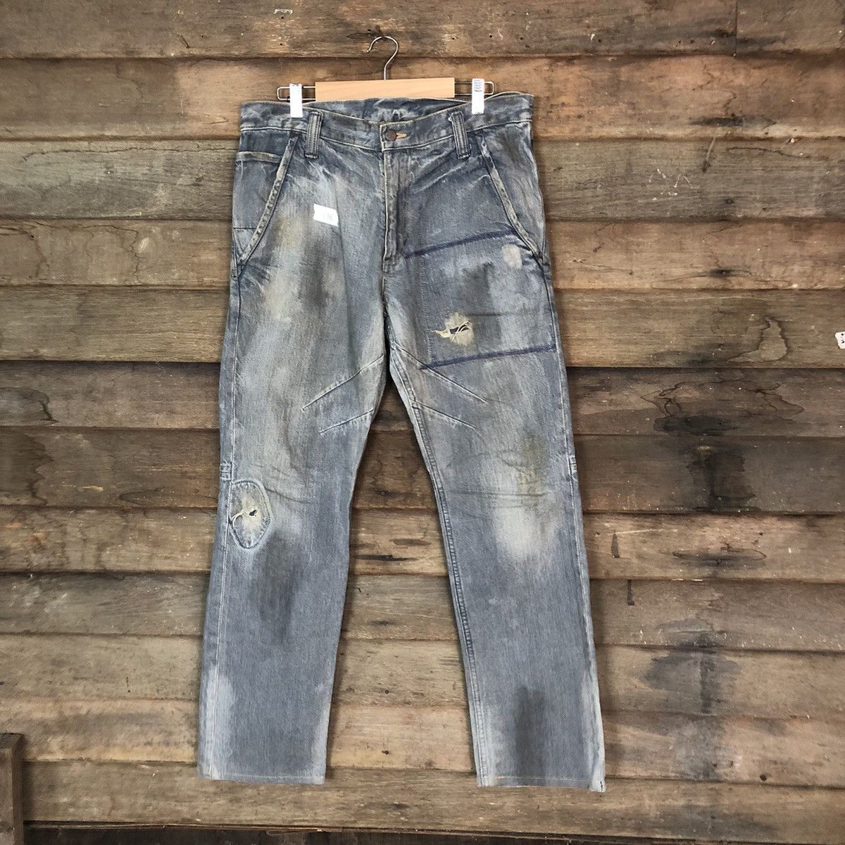 Big John Big John Blue Distressed Denim Pants #117B Size US 33 - 1 Thumbnail