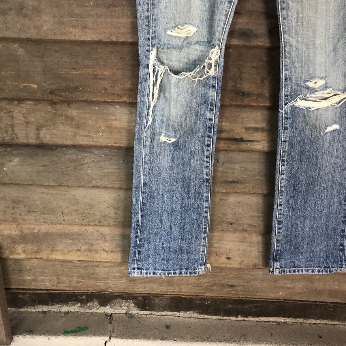 Uniqlo Uniqlo japan Blue Distressed Denim Pants #109 Size US 30 / EU 46 - 6 Thumbnail