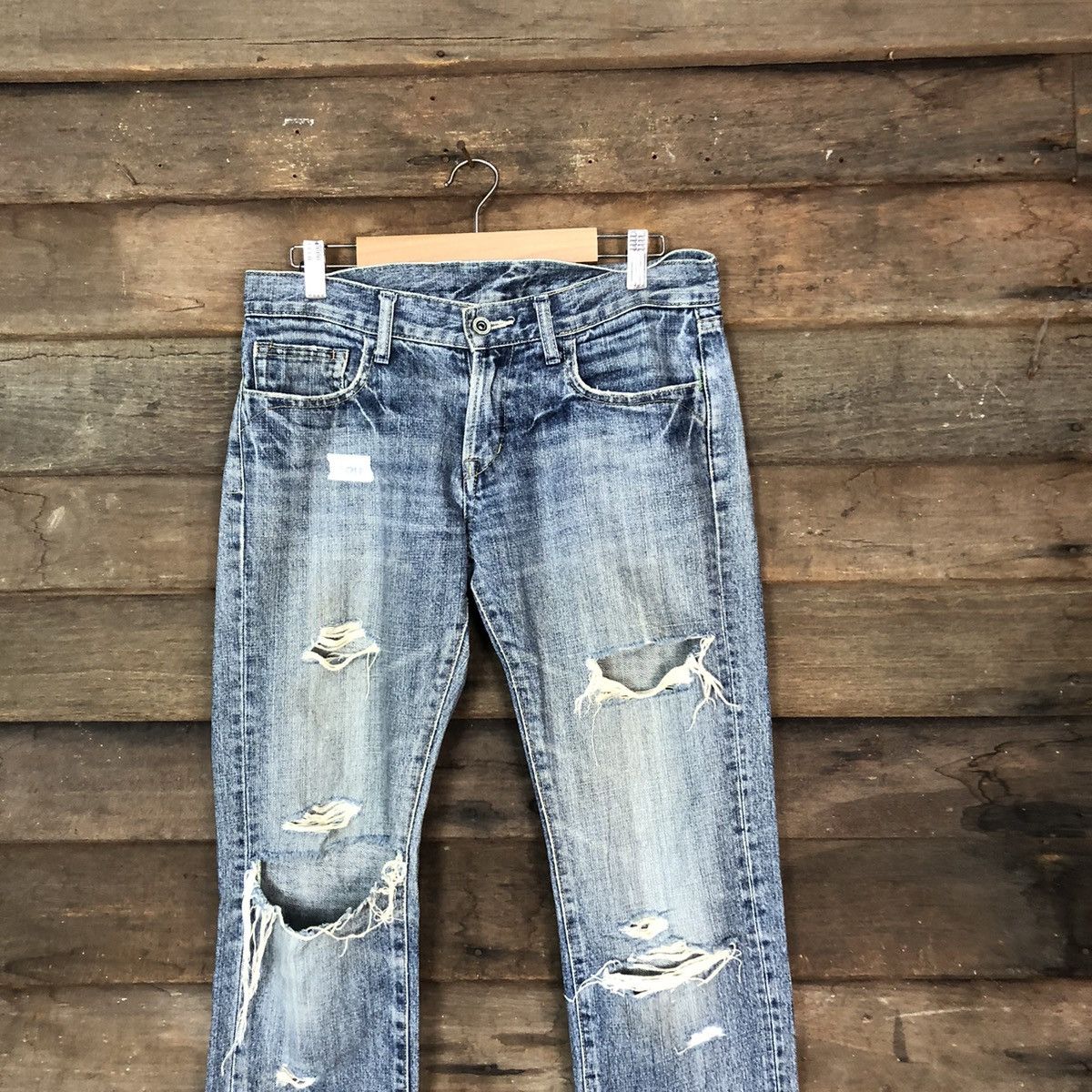 Uniqlo Uniqlo japan Blue Distressed Denim Pants #109 Size US 30 / EU 46 - 2 Thumbnail
