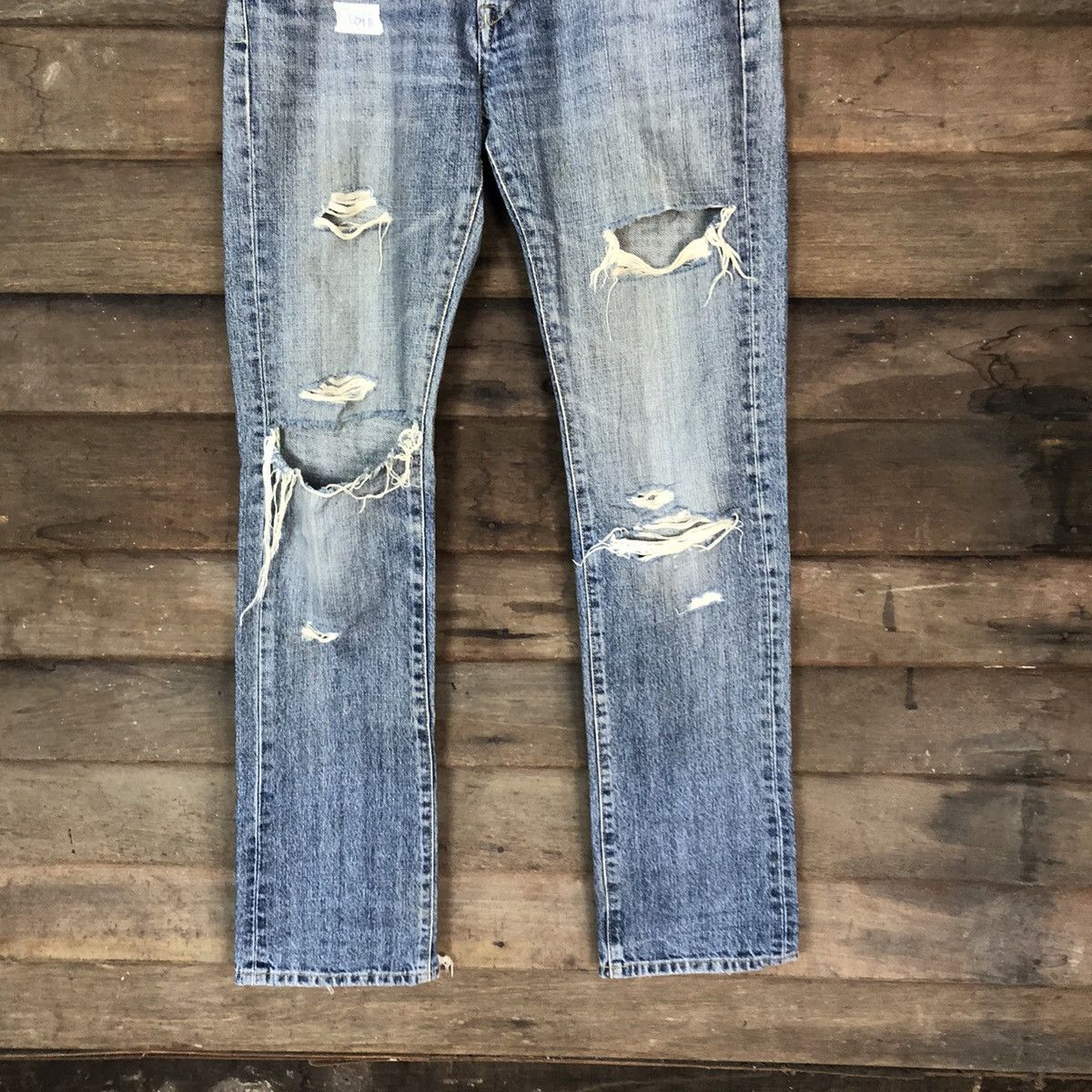 Uniqlo Uniqlo japan Blue Distressed Denim Pants #109 Size US 30 / EU 46 - 3 Thumbnail