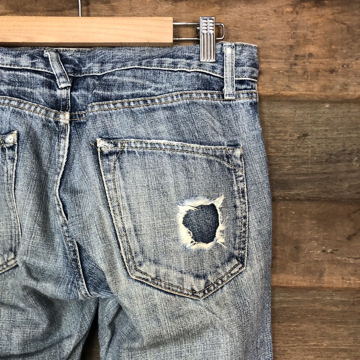 Uniqlo Uniqlo japan Blue Distressed Denim Pants #109 Size US 30 / EU 46 - 15 Thumbnail
