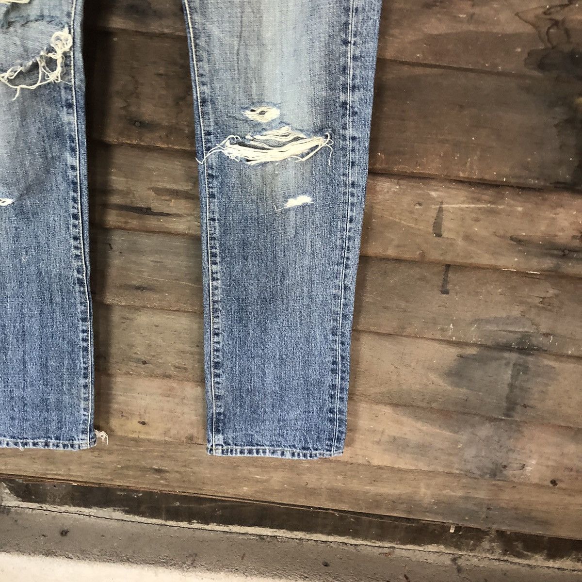 Uniqlo Uniqlo japan Blue Distressed Denim Pants #109 Size US 30 / EU 46 - 7 Thumbnail
