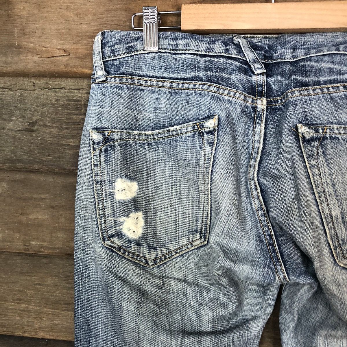 Uniqlo Uniqlo japan Blue Distressed Denim Pants #109 Size US 30 / EU 46 - 14 Thumbnail