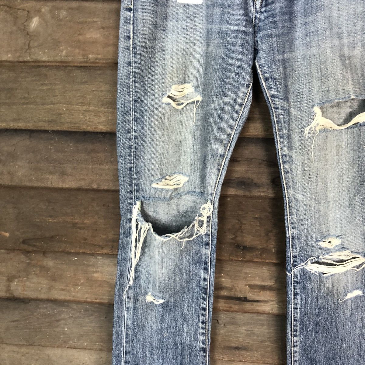 Uniqlo Uniqlo japan Blue Distressed Denim Pants #109 Size US 30 / EU 46 - 8 Thumbnail
